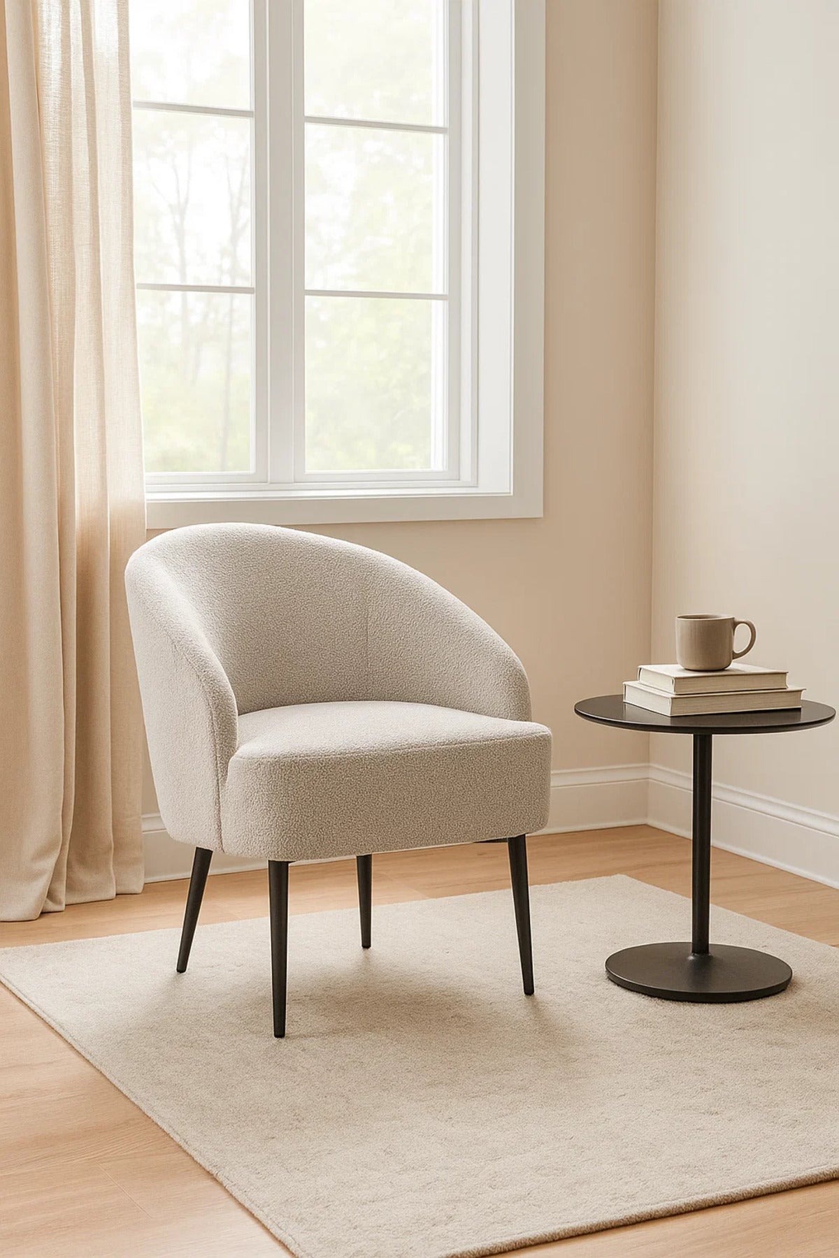 Modern Fabric Accent Armchair, Lounge Chair for Living Room, Bedroom & Office Cabin