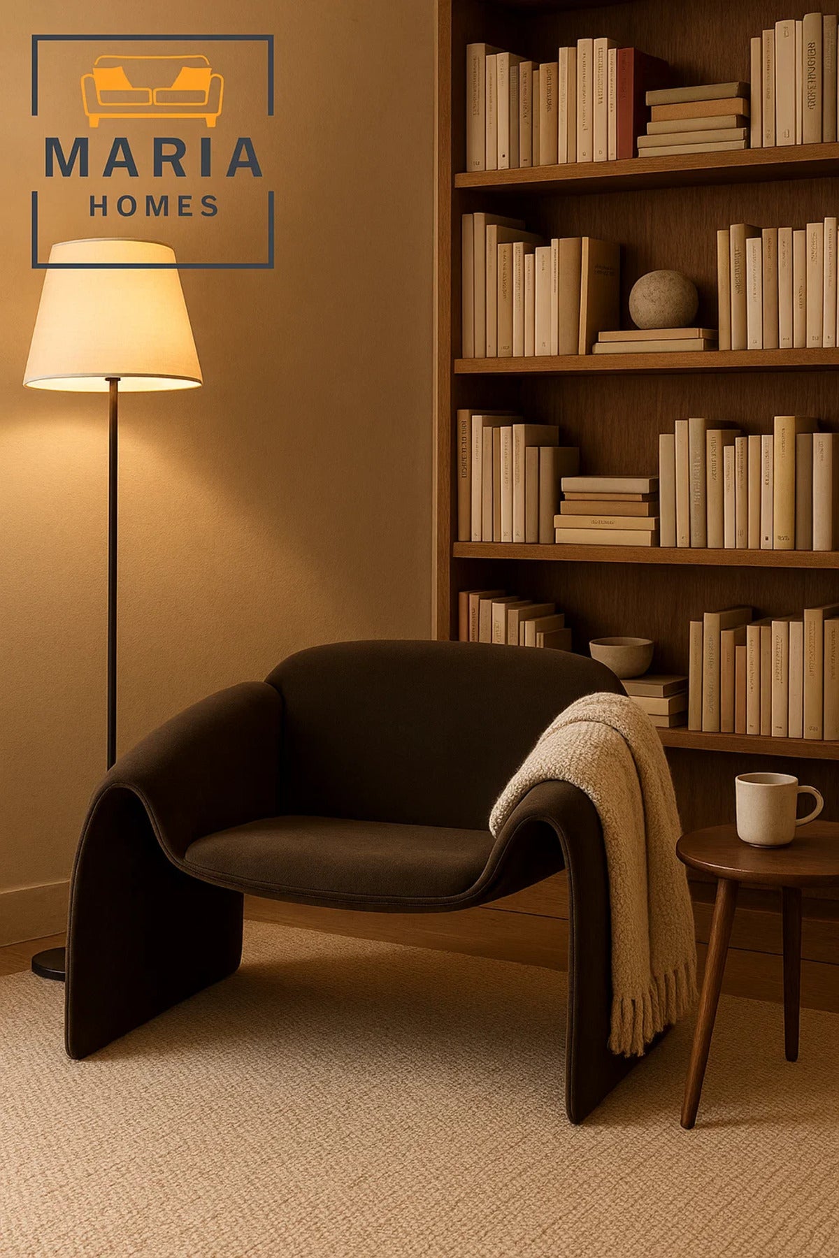 Contemporary Curved Accent Sofa