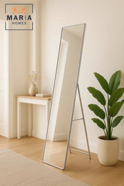 Full Length Silver Frame Standing Dressing Floor Mirror for Bedroom D≈Ωcor 160x40