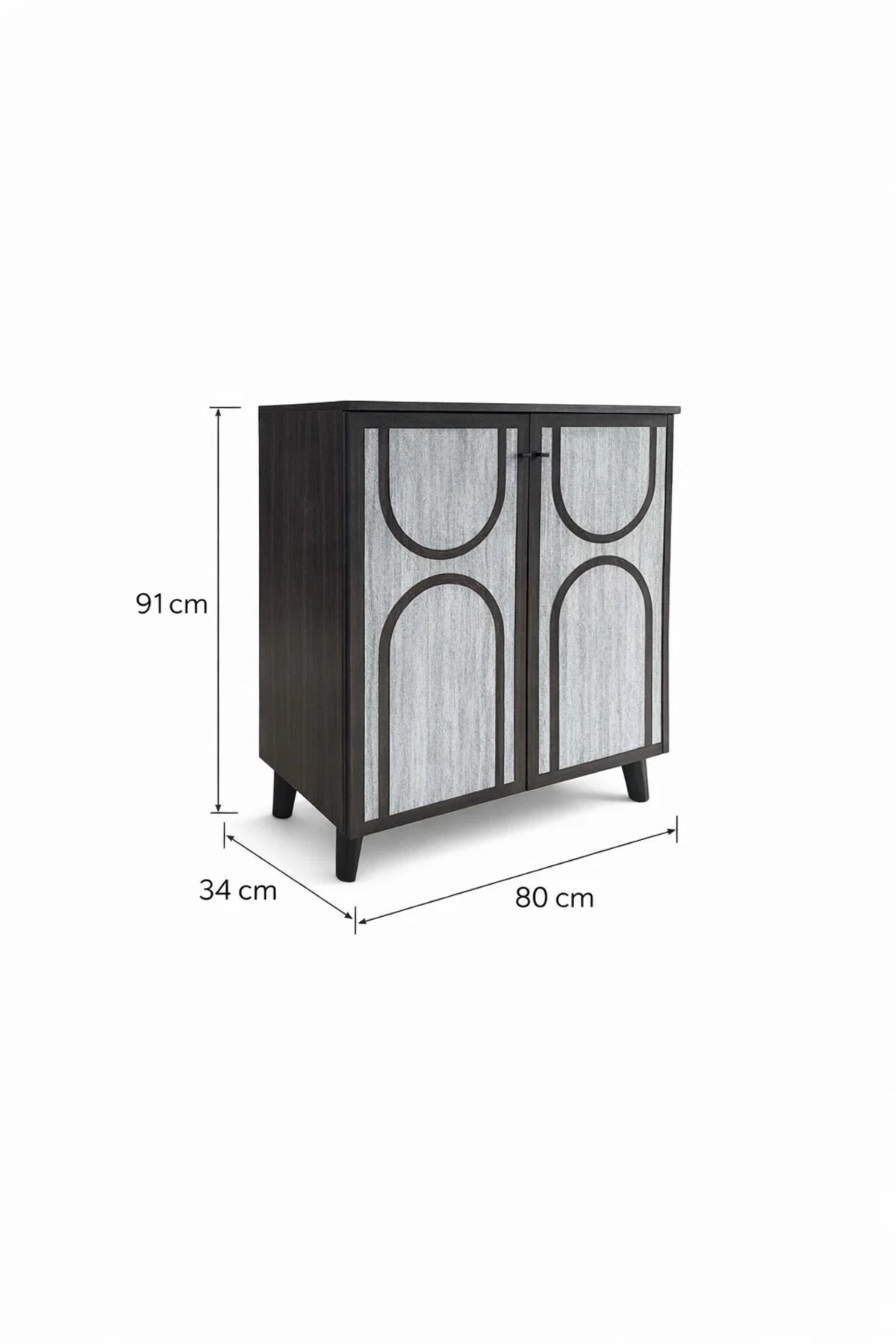 Modern Malaysian Shoe Cabinet 2-Door Storage Organizer Brown Grey Entrance Hallway Stand 80cm