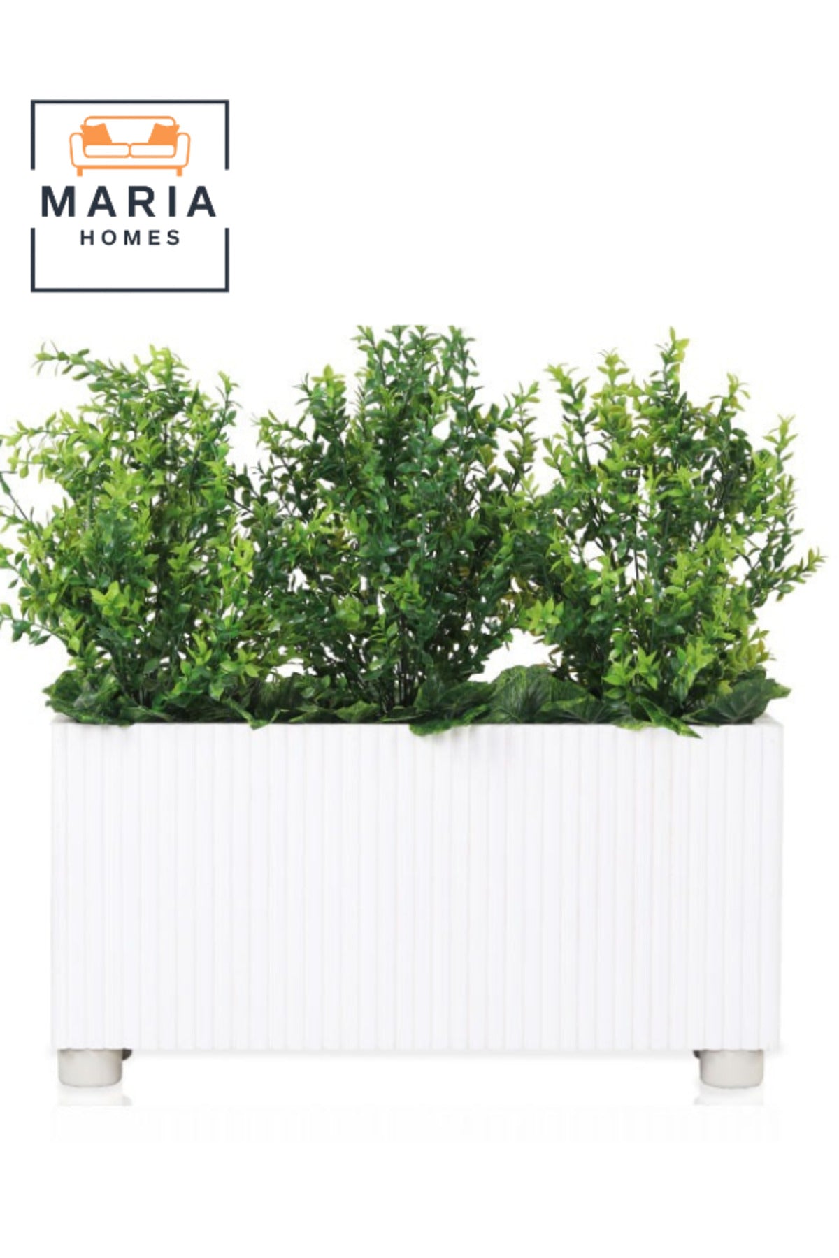 Artificial Green Plant 65_60 cm Ð Decorative Indoor Plant with White Striped Wooden Pot for home