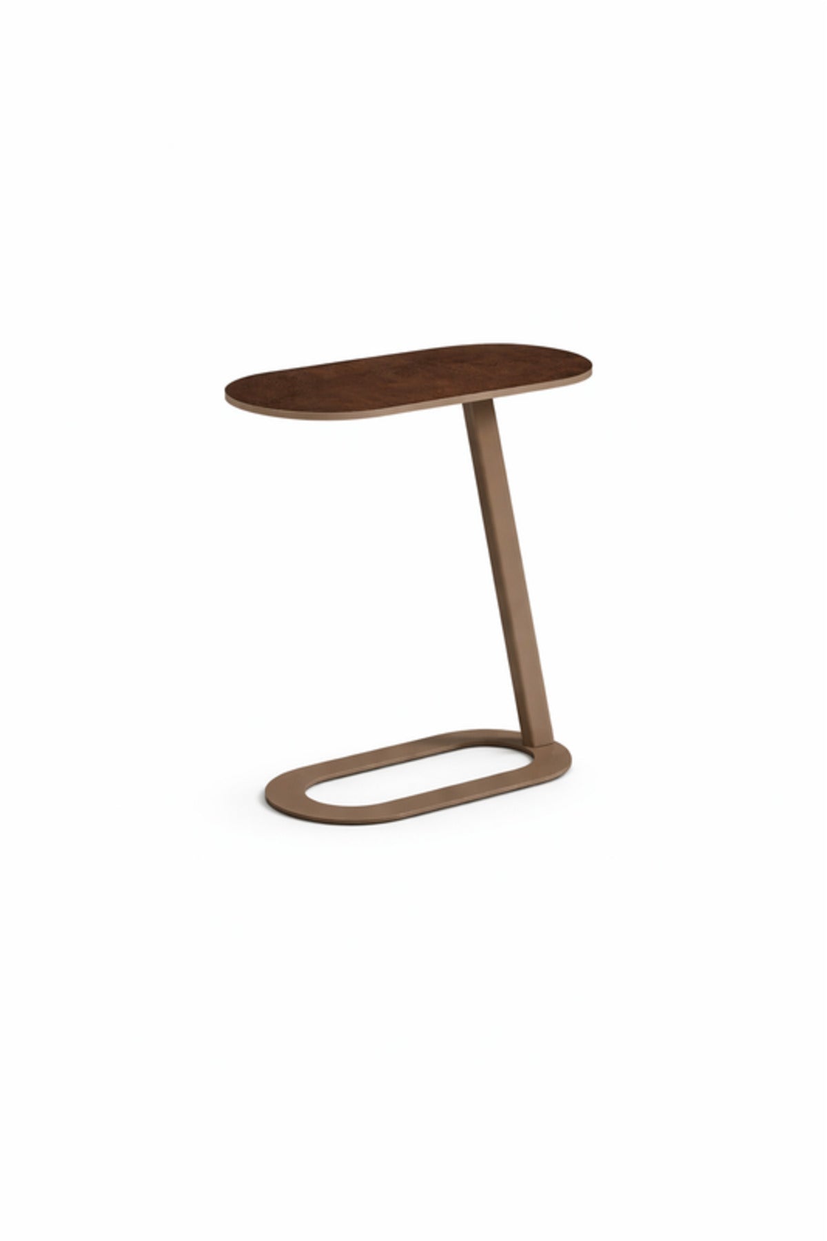 Modern Brown Side Table with Sleek Metal Base, 60x30x60 CM modern brown side