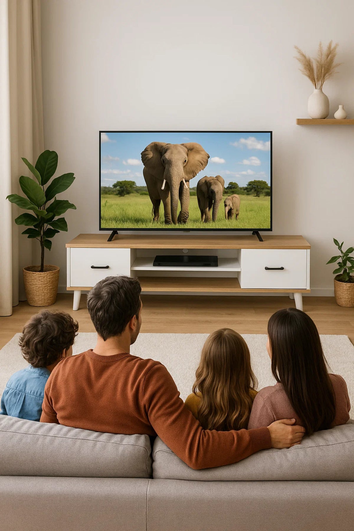 Modern Wood White Tv Stand Ð Minimalist Media Console (160X40X45 CM)
