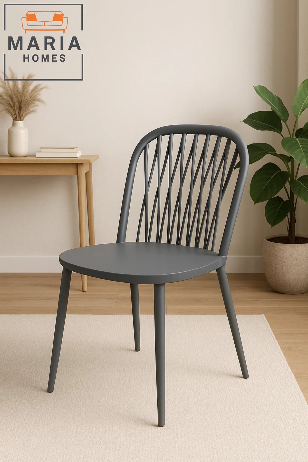 Grey Plastic Dining Chair with Spindle Back Ð Minimalist & Durable Design