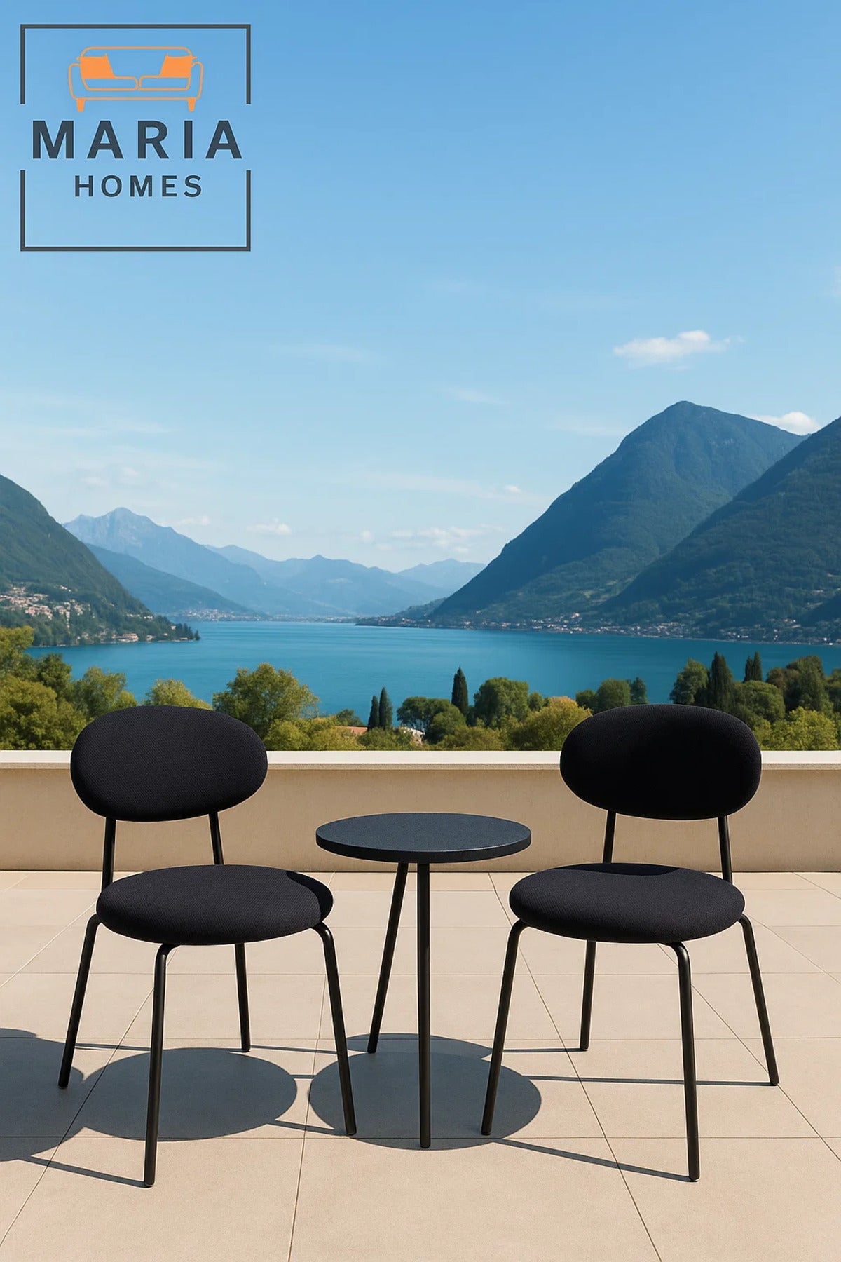 Contemporary Black Fabric Accent Chair with Round Seat Ð Modern Minimalist Design
