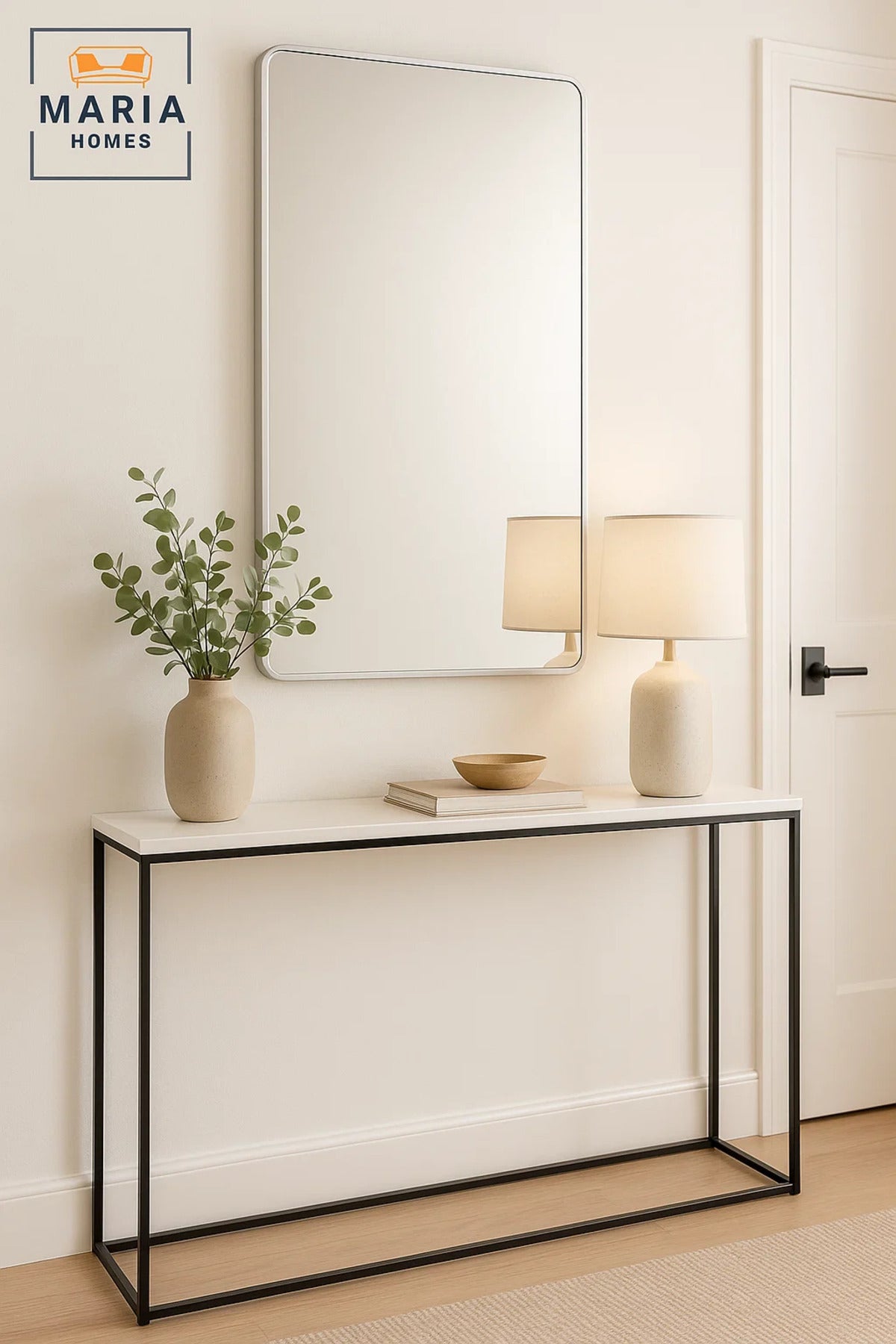 Silver Frame Wall Mirror for Bedroom, Bathroom & Living Room Modern D≈Ωcor 70x140