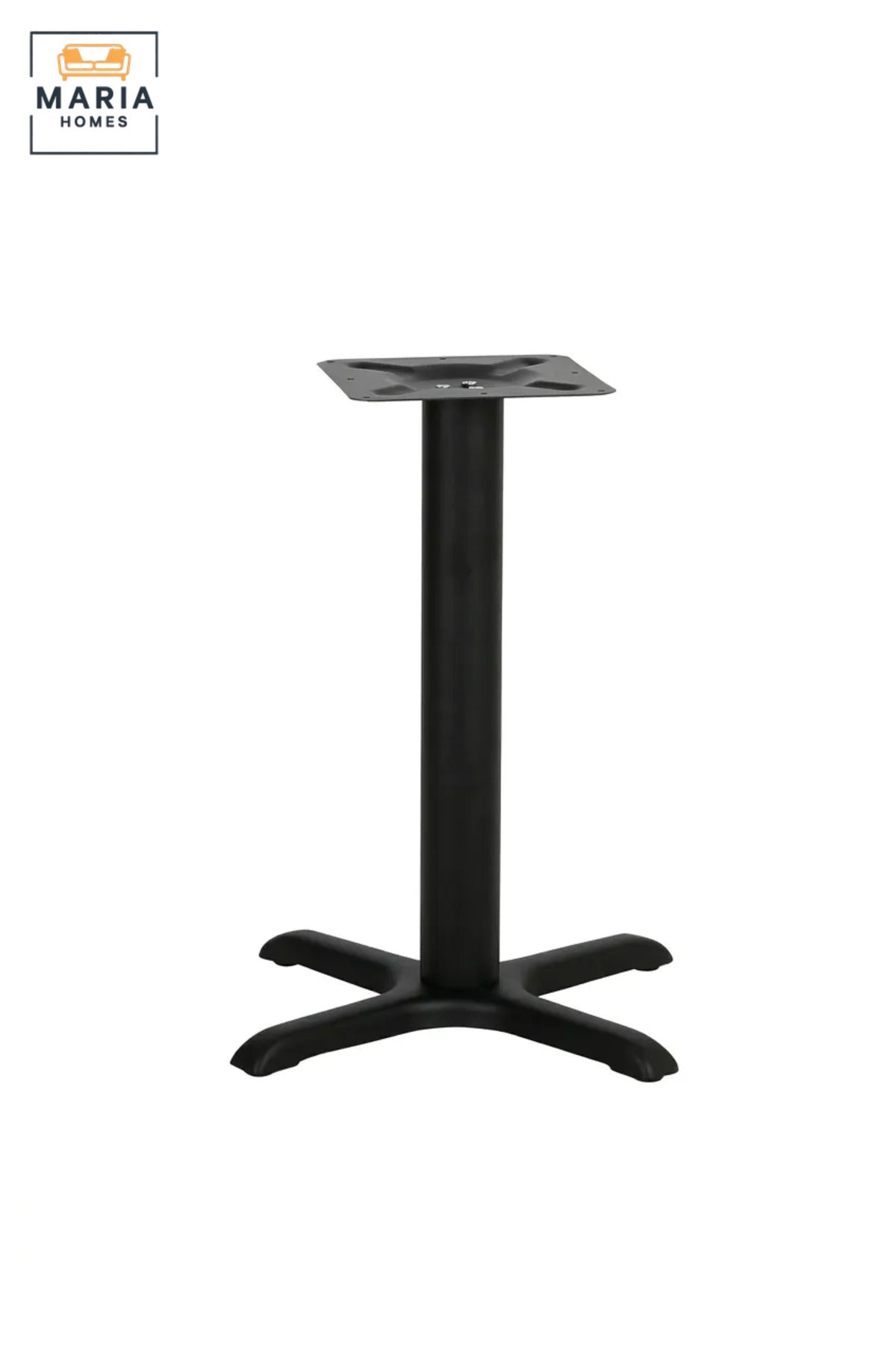 Black Metal Restaurant Table Base – 72 cm Heavy Duty Dining Table Pedestal with Cross Base