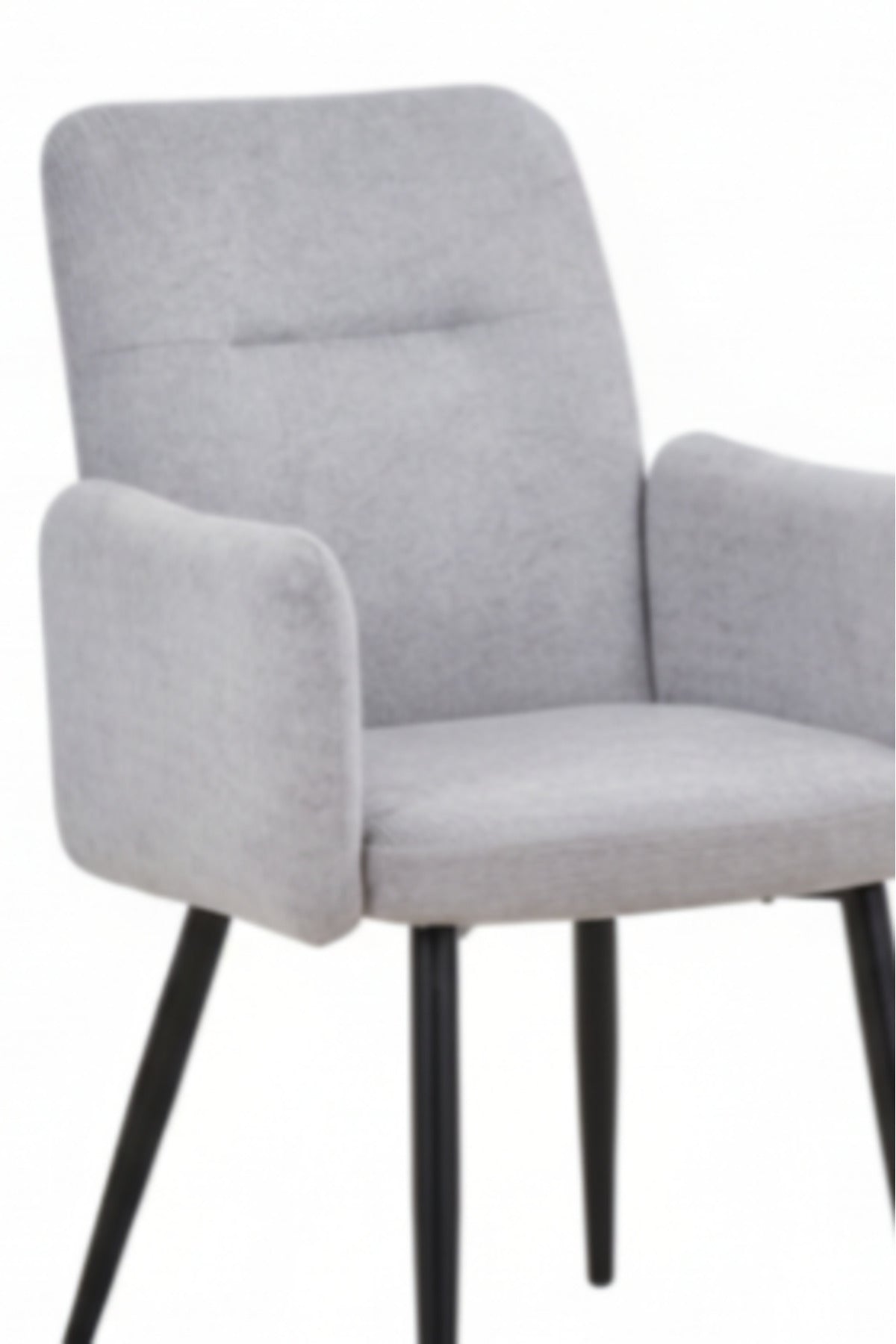 Light Grey Armchair with Black Metal Legs, 90x55x47 CM light grey armchair Dining Room