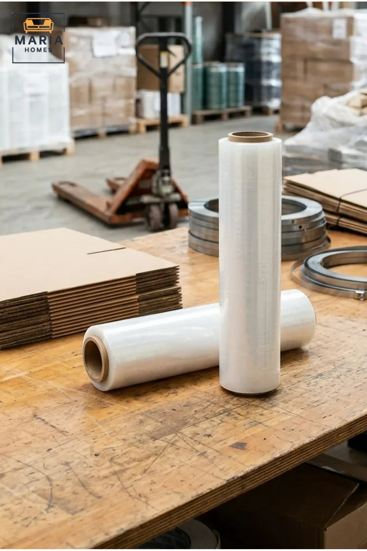 600 m Clear Packing Wrap Roll, Flexible Stretch Wrap for Pallet Wrapping, Shipping, Warehouse Storage, Boxes, Parcels, Luggage and Household Packaging