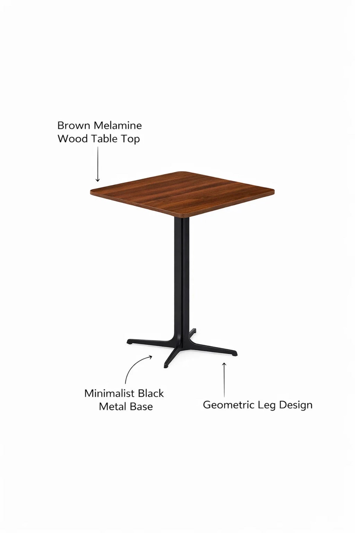Brown Coffee Table with Black Base, 60x60x75 CM brown coffee table Dinner