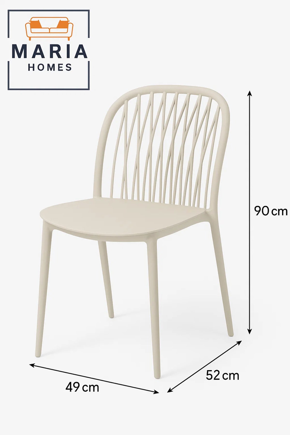 Modern Beige Plastic Dining Chair with Spindle Back Ð Stylish & Durable Seating