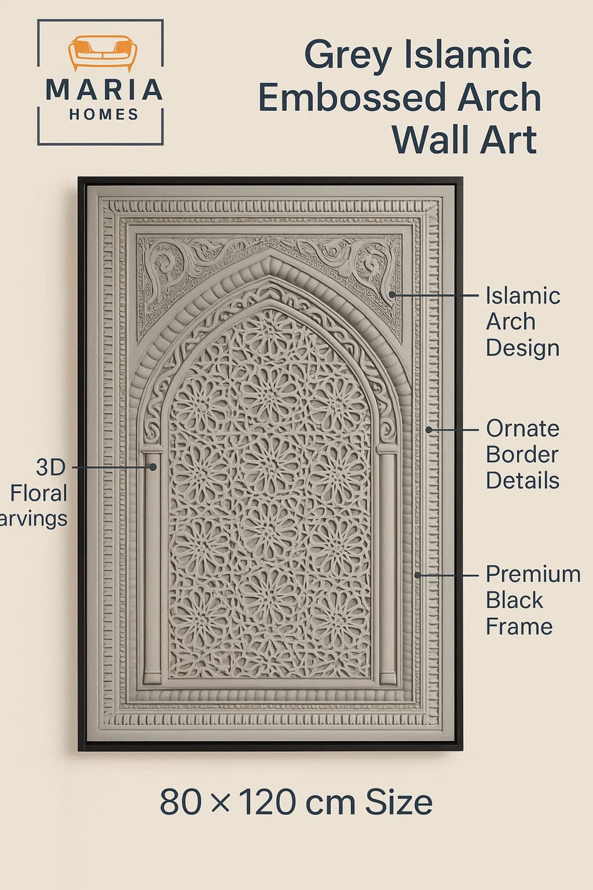 Modern Wall Art 120_80 √ê Luxury Islamic Wall Decor & Abstract Frame for Living Room