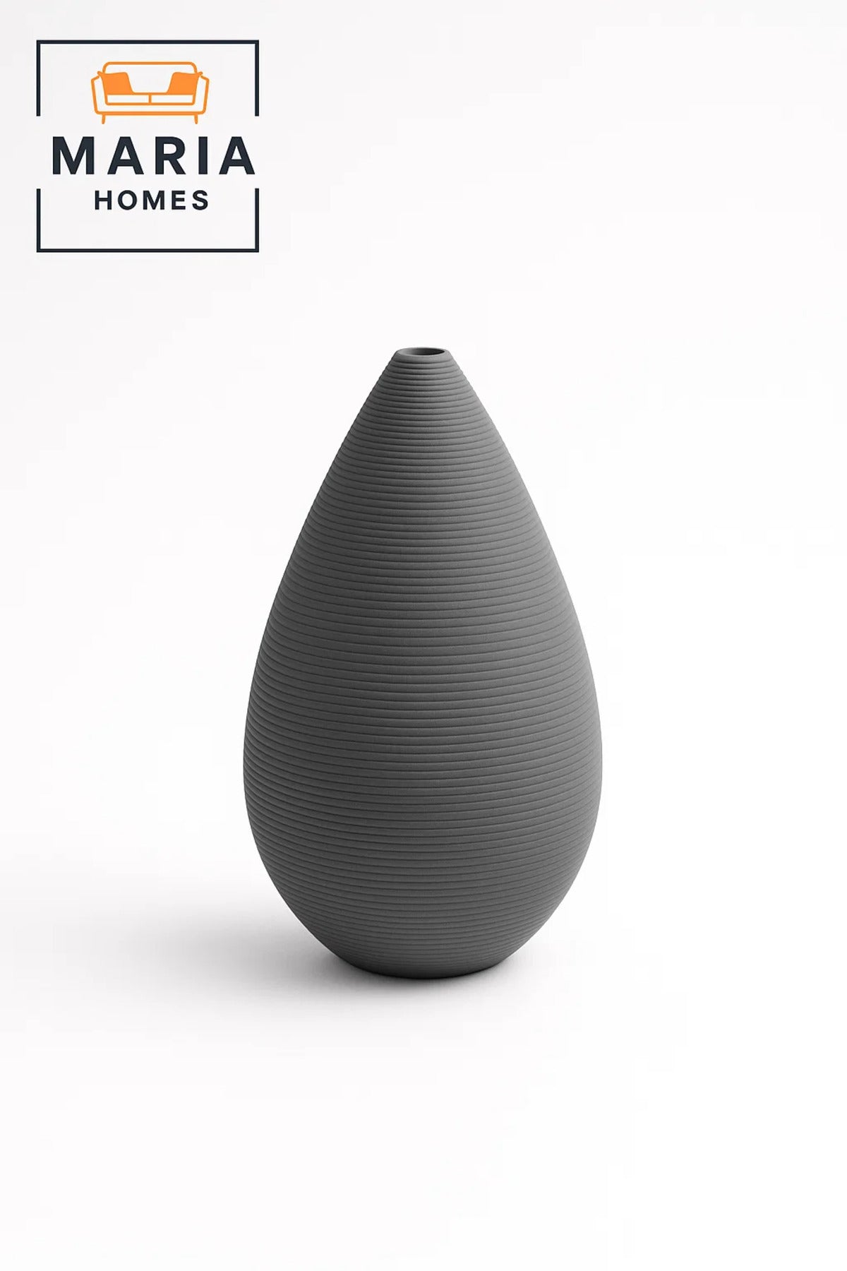 Modern Grey Decorative Vase Ð Teardrop Ceramic Table Vase for Home and Office Decor