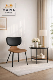 Brown and Black Dining Chair, Modern Comfortable Chair, Sturdy Metal Frame Chair