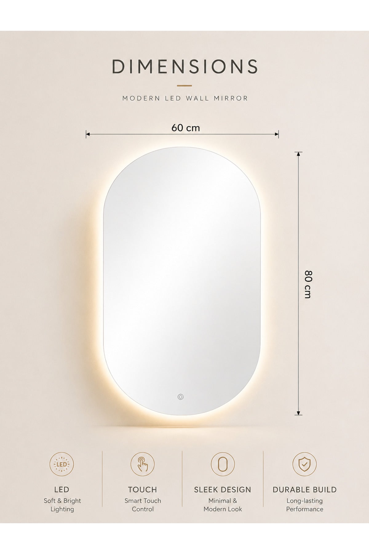 Modern LED Arch Bathroom Mirror √ê Frameless Backlit Wall for & Vanity modern led arch