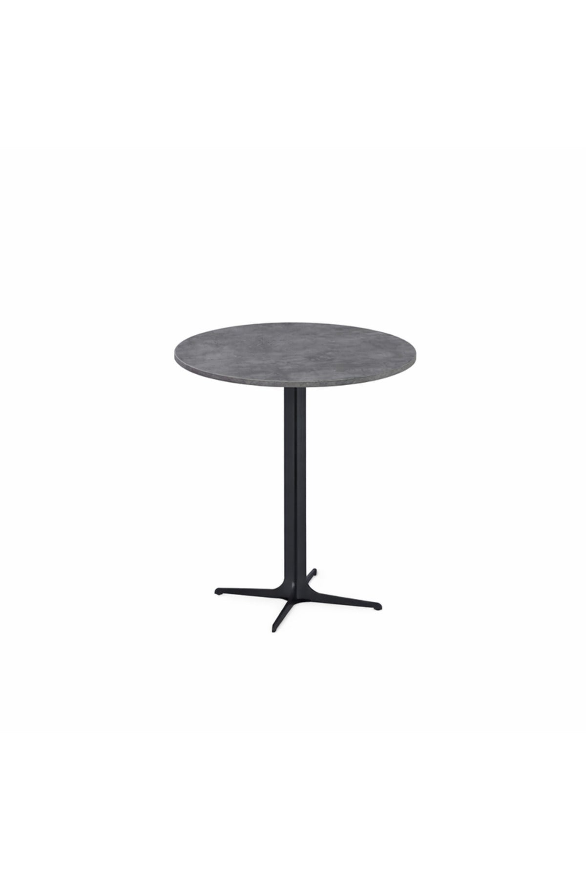 Modern Grey Round Coffee Table with Black Base, 70x70x75 CM modern grey round Dinner