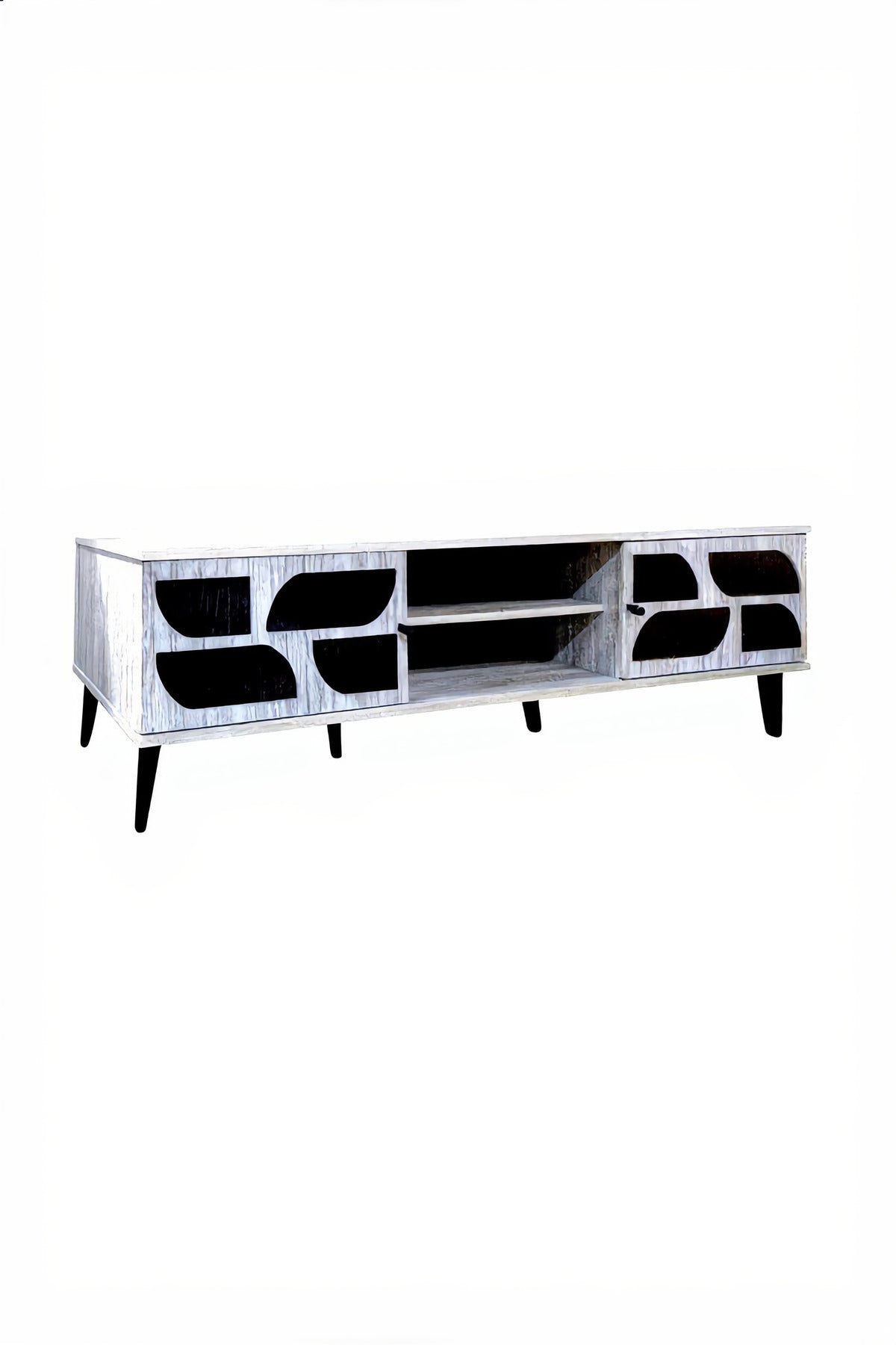 Stylish Grey TV Unit 160cm Modern Entertainment Center Console with Storage for Living Room