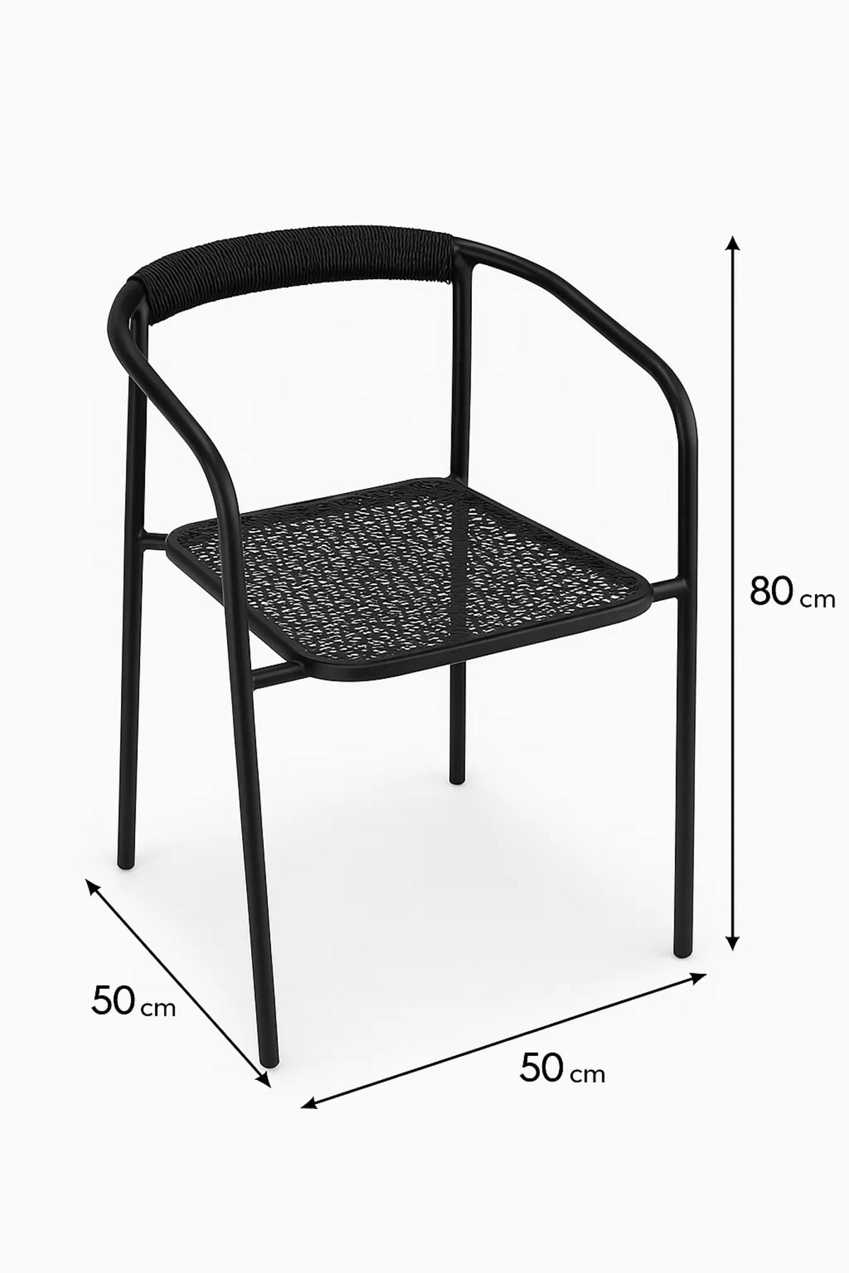 "Modern Black Metal Frame Chair with Comfortable Cushioned Backrest and Sea for Living Room