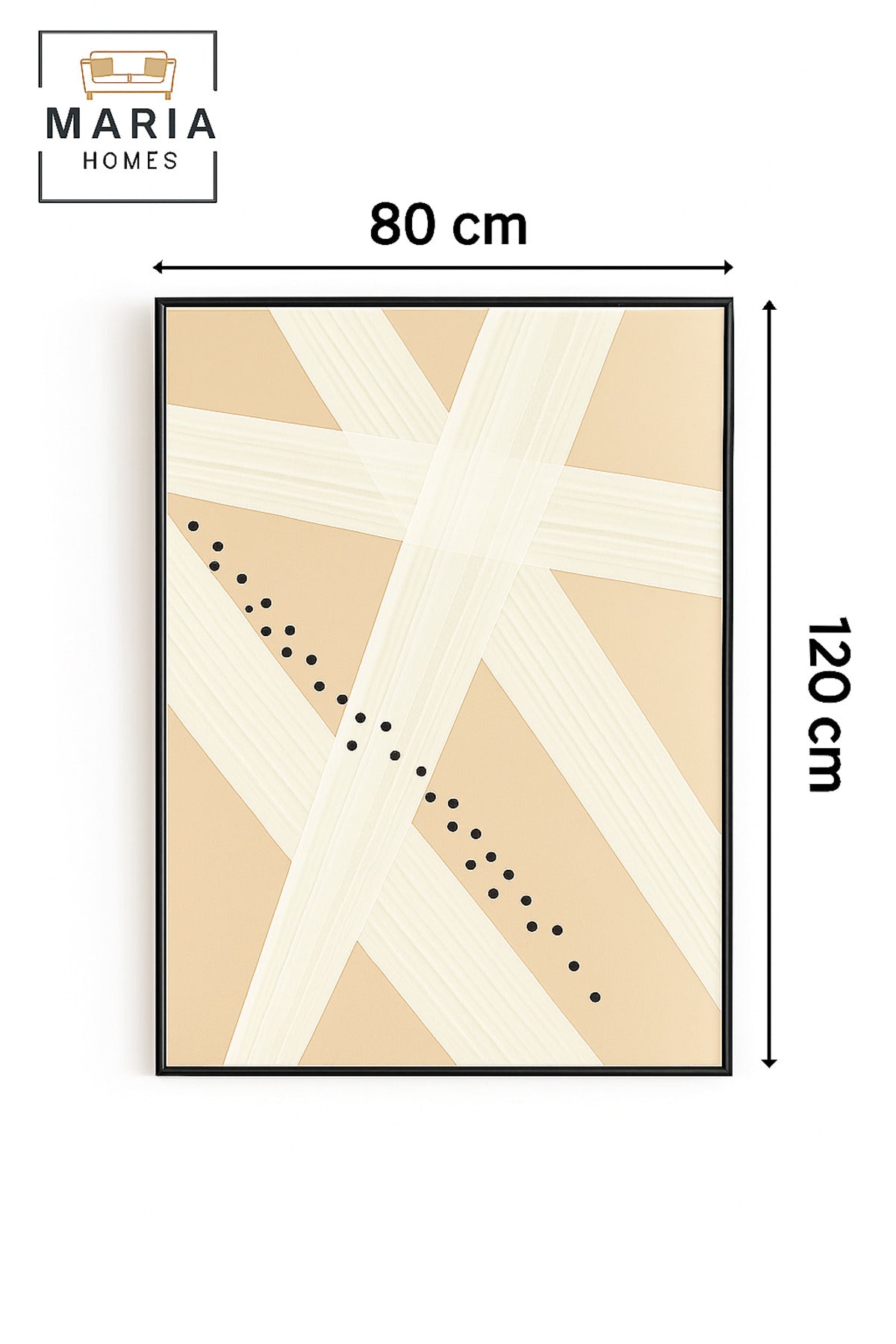 Large Abstract White & Beige Geometric Wall Art Ð Framed Canvas 120_80 cm