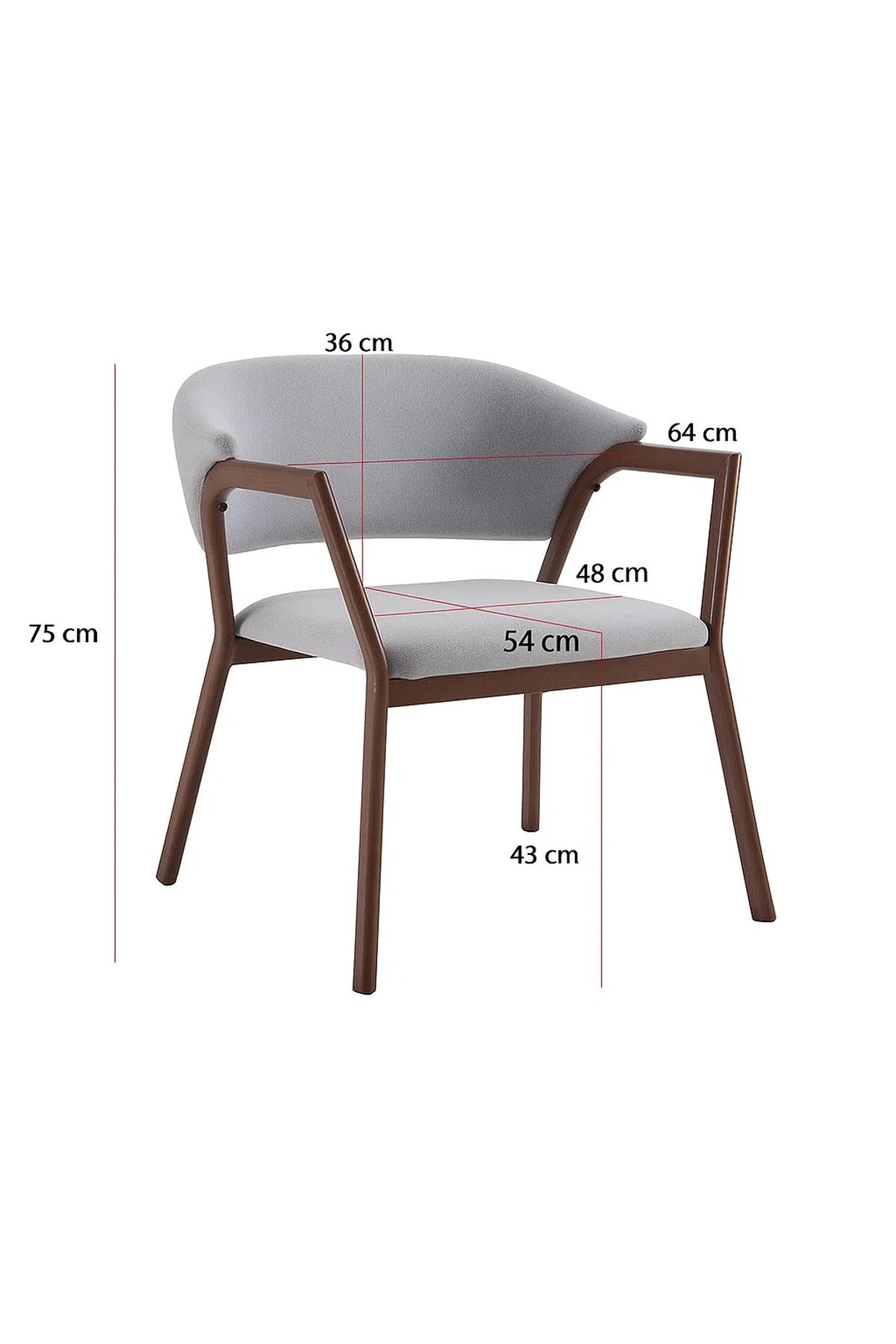 Modern Grey Upholstered Dining Chair with Wooden Legs √ê Comfortable Accent Chair for Home Office