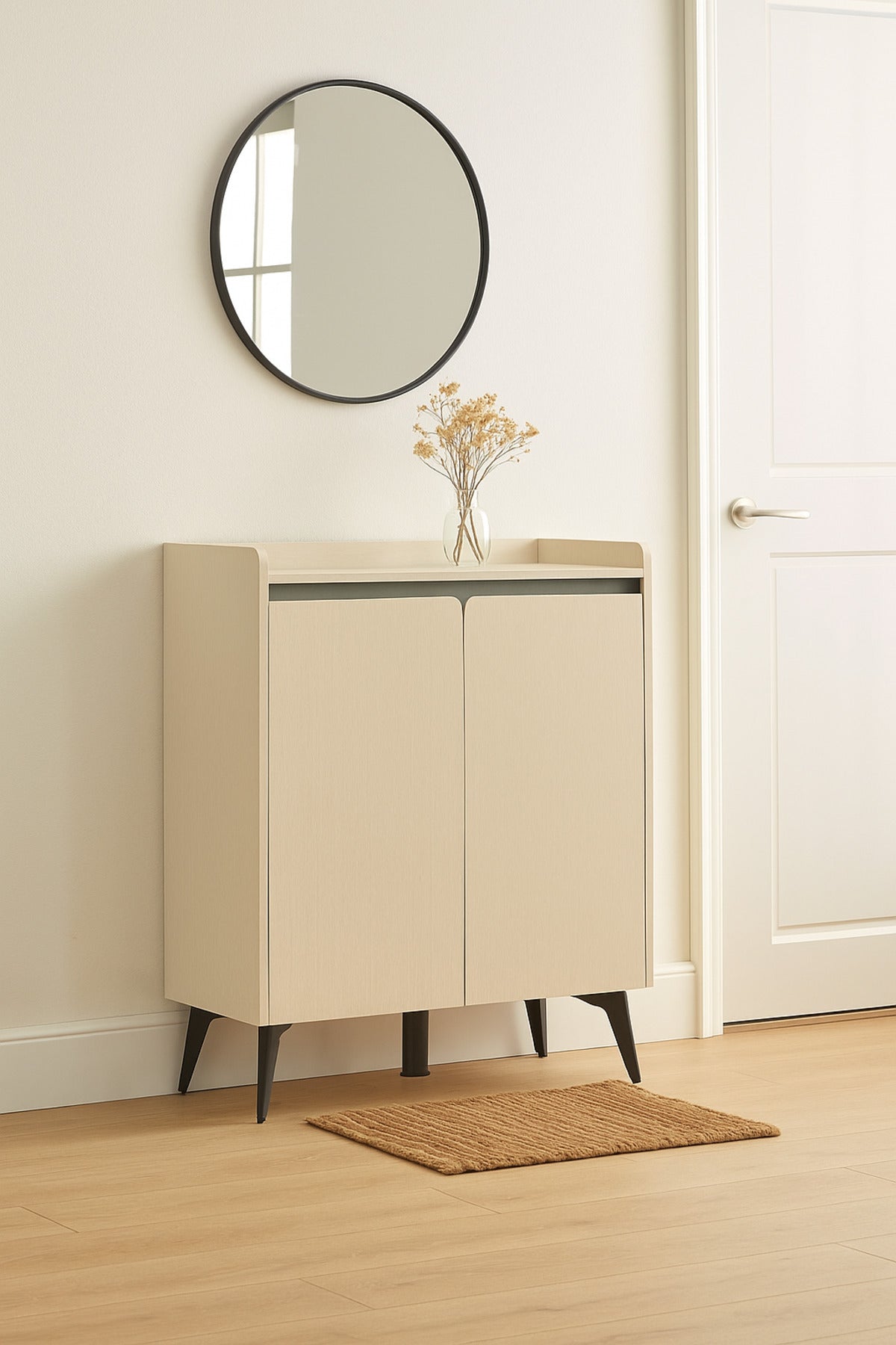 Modern Bouguer Storage Cabinet Ð 2-Door Wooden Sideboard with Metal Legs 80_32_95 cm