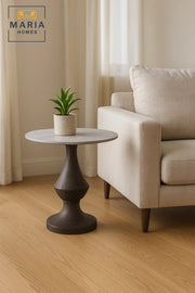 Modern Ceramic Tea Table √ê Wood Style Round Side Table 45_45_55 cm