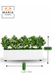 Artificial Green Plant 65_100 cm Decorative Indoor Plant with White Striped Wooden Pot for home