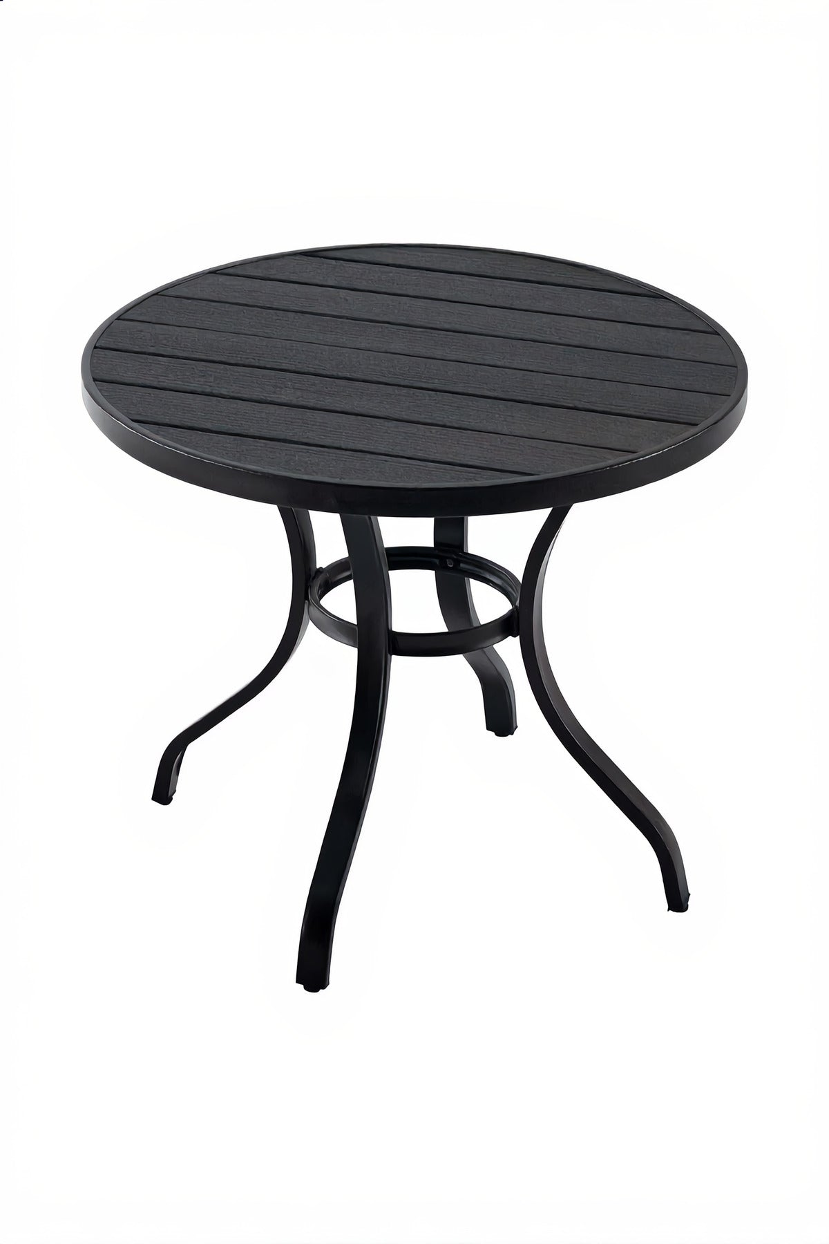 Modern Black Round Cafe Table 80x80x75 cm Outdoor and Indoor Metal Dining Table