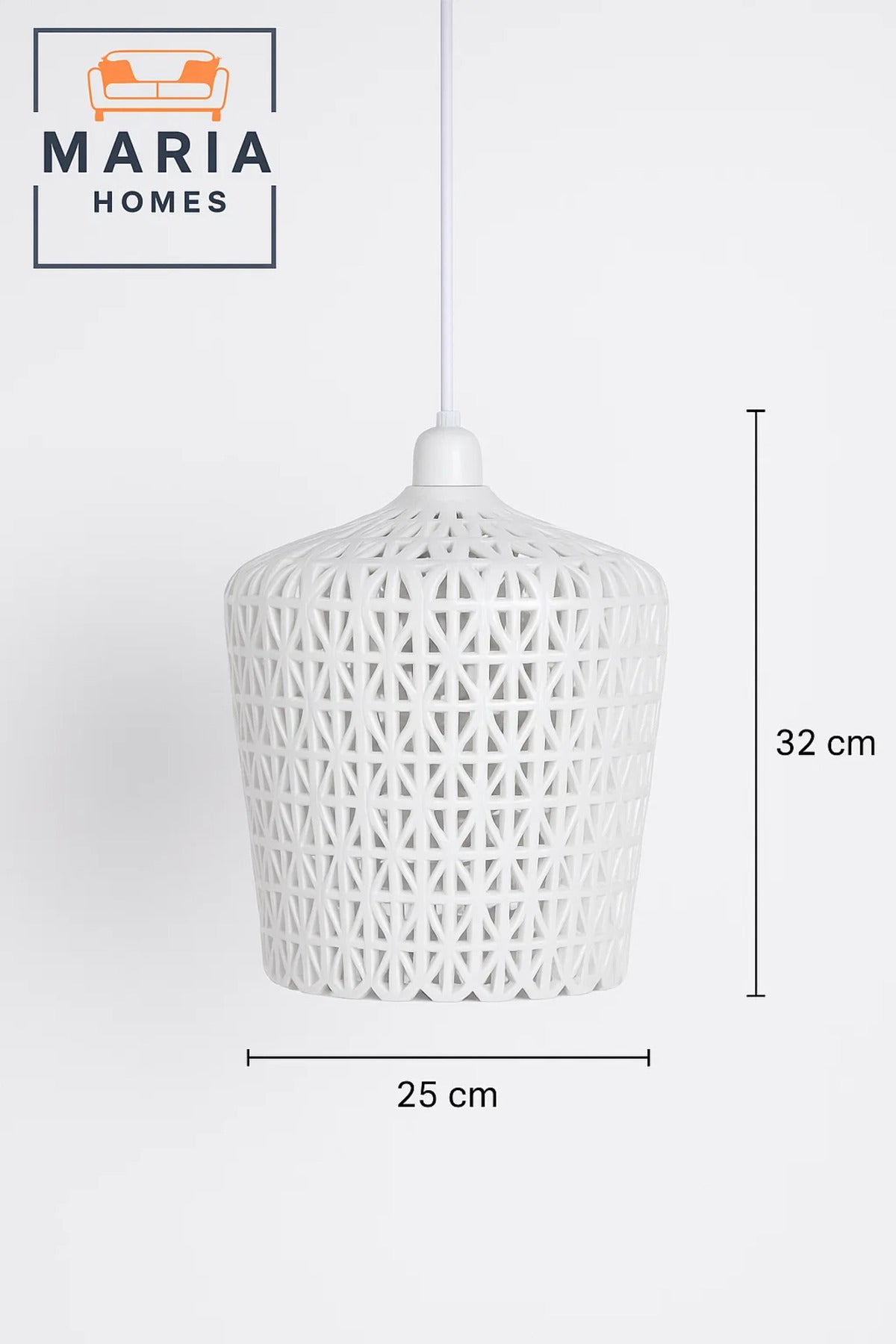White Woven Rattan Pendant Light