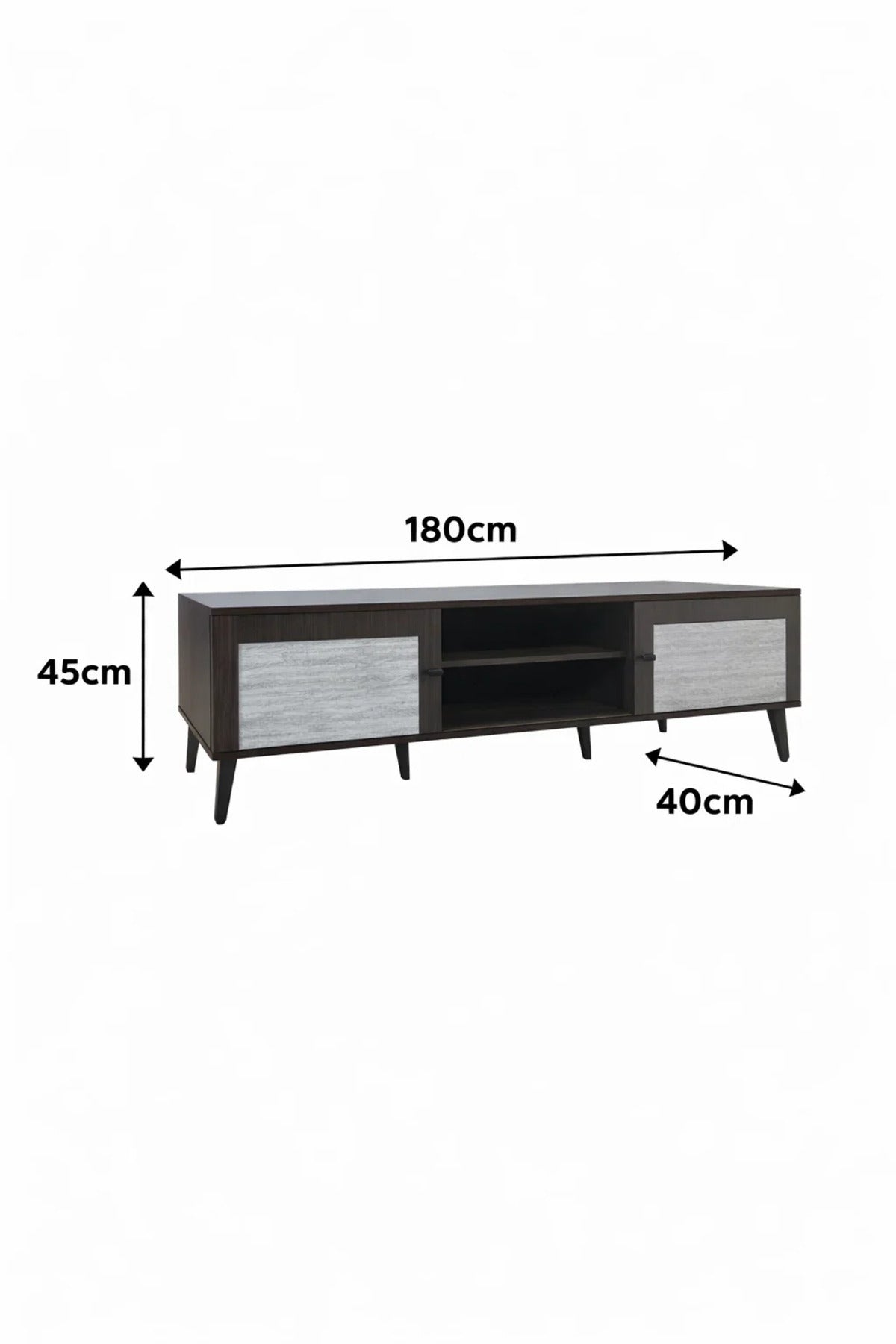Modern 180cm TV Unit Media Stand with Shelves and Cupboards Stylish Wooden Living Room Console