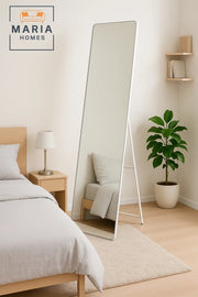 Full-Length Standing Mirror 155x44 cm Ð Silver Frame Floor Mirror for Bedroom & Dressing Room
