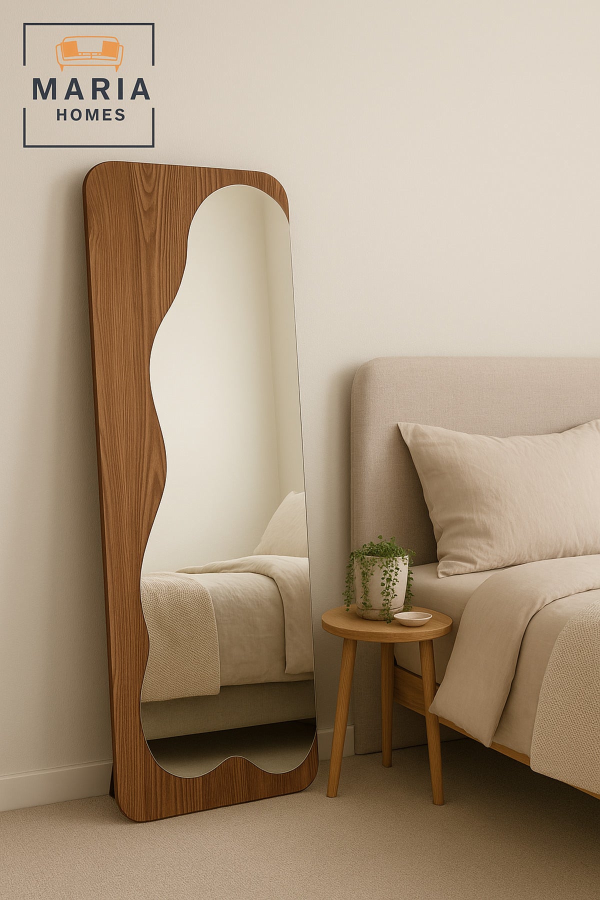 Brown Wood Full-Length Mirror 170_70 cm Ð Modern Standing Dressing Mirror