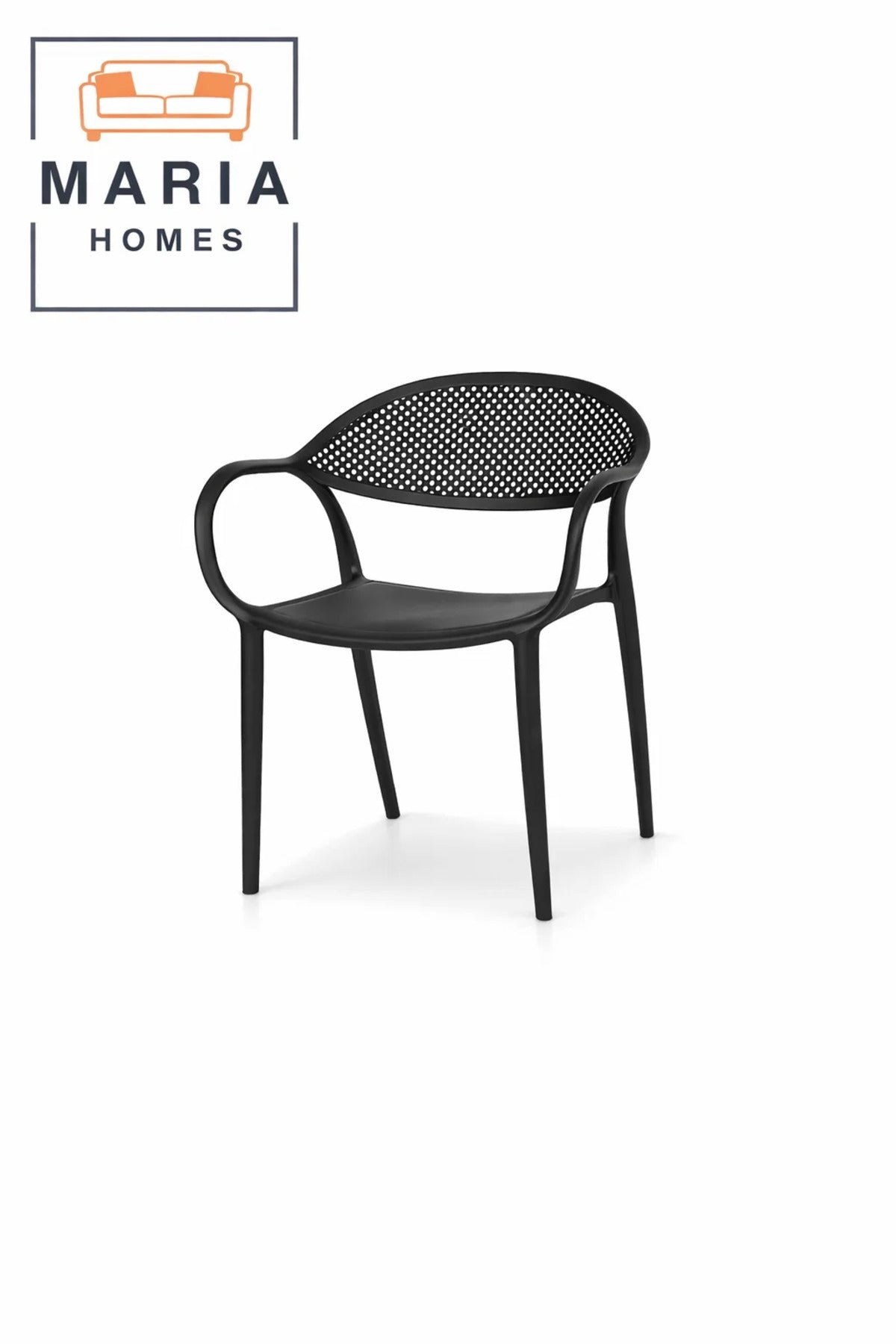 Black Plastic Chair with Armrests Ð Modern Indoor & Outdoor Chair