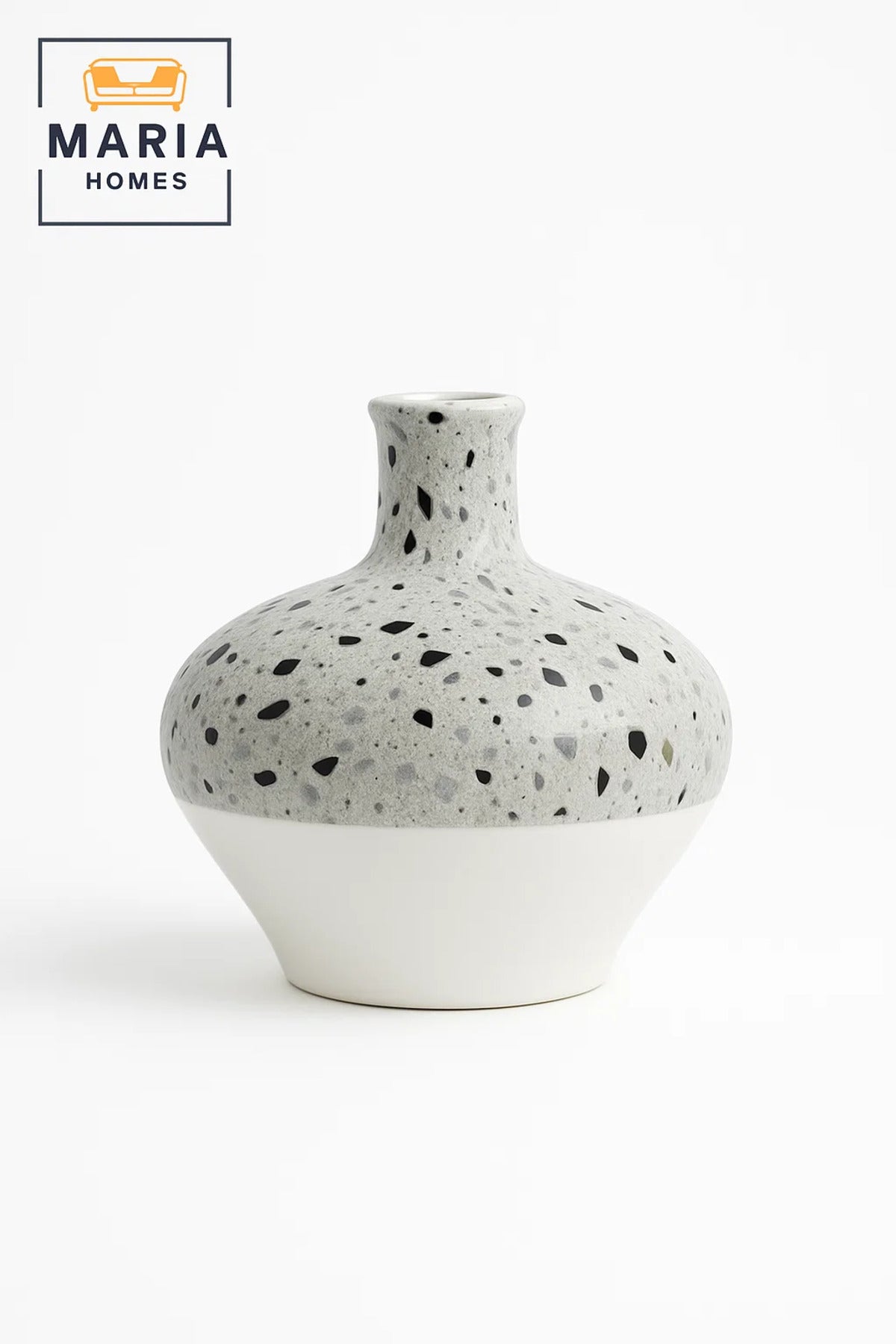 Terrazzo Pattern Ceramic Vase – Modern Round Decorative Flower Pot