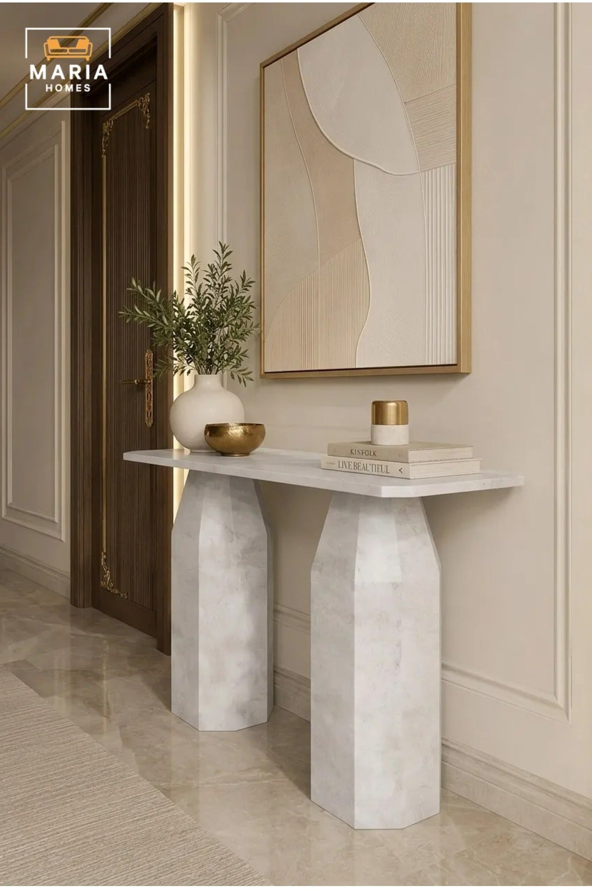 Modern Concrete Look Console Table √ê Contemporary Entryway & Hallway Accent Table