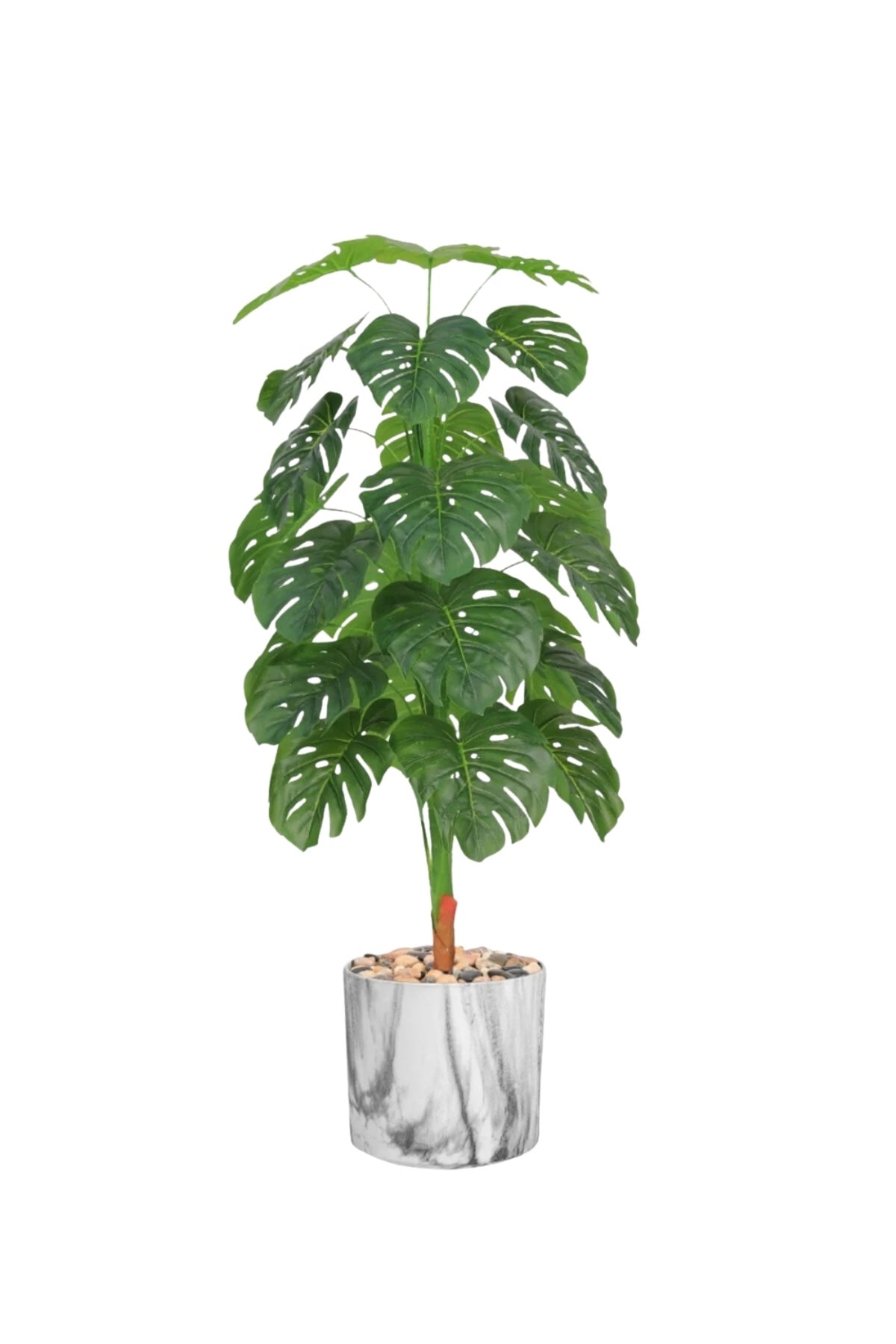 136 cm Artificial Monstera Tree with Marble Design with Pot – Tropical Indoor Decorative Plant