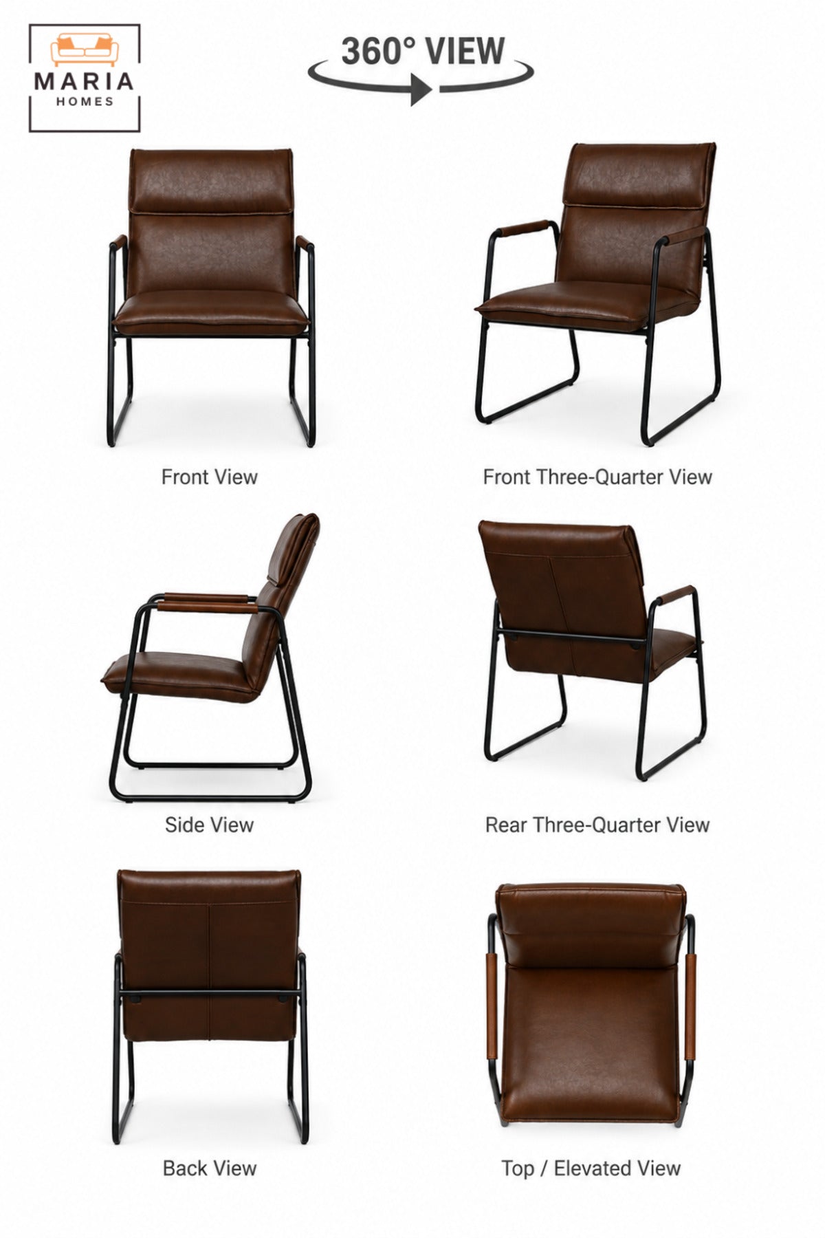 Modern Upholstered Visitor Chair with Padded Seat, High Backrest & Armrests | Contemporary Guest Chair for Office, Meeting Room, Reception & Lounge