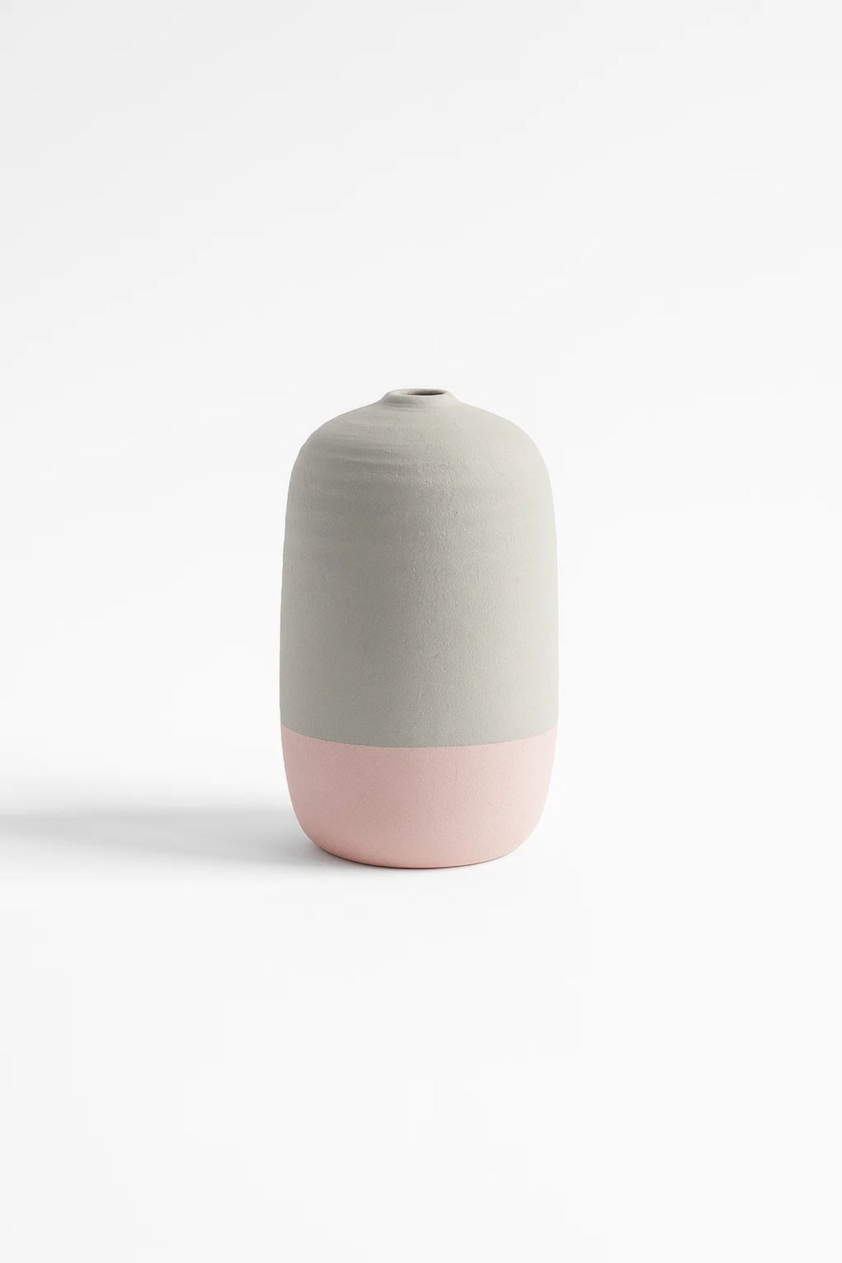 Grey and Pink Ceramic Decorative Vase Ð Modern Minimalist Flower Pot for Home and Office DŽcor