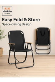 Aluminum Frame Folding Camping Chair, for Picnic, Beach, Garden, Black - 78H x 40SH x 52D x 52W cm
