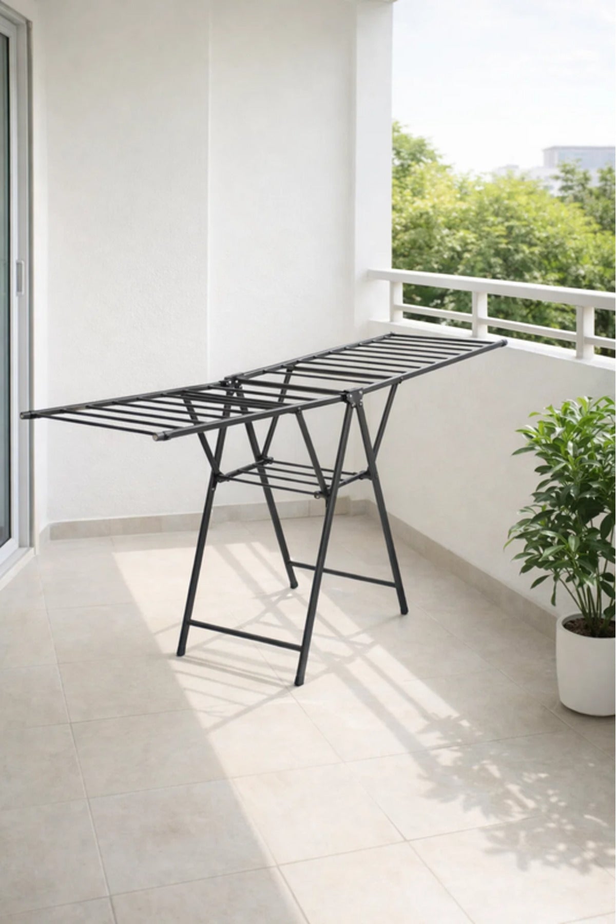 Gray Foldable Clothes Drying Rack 185x45x93 cm √ê Laundry Airer Stand