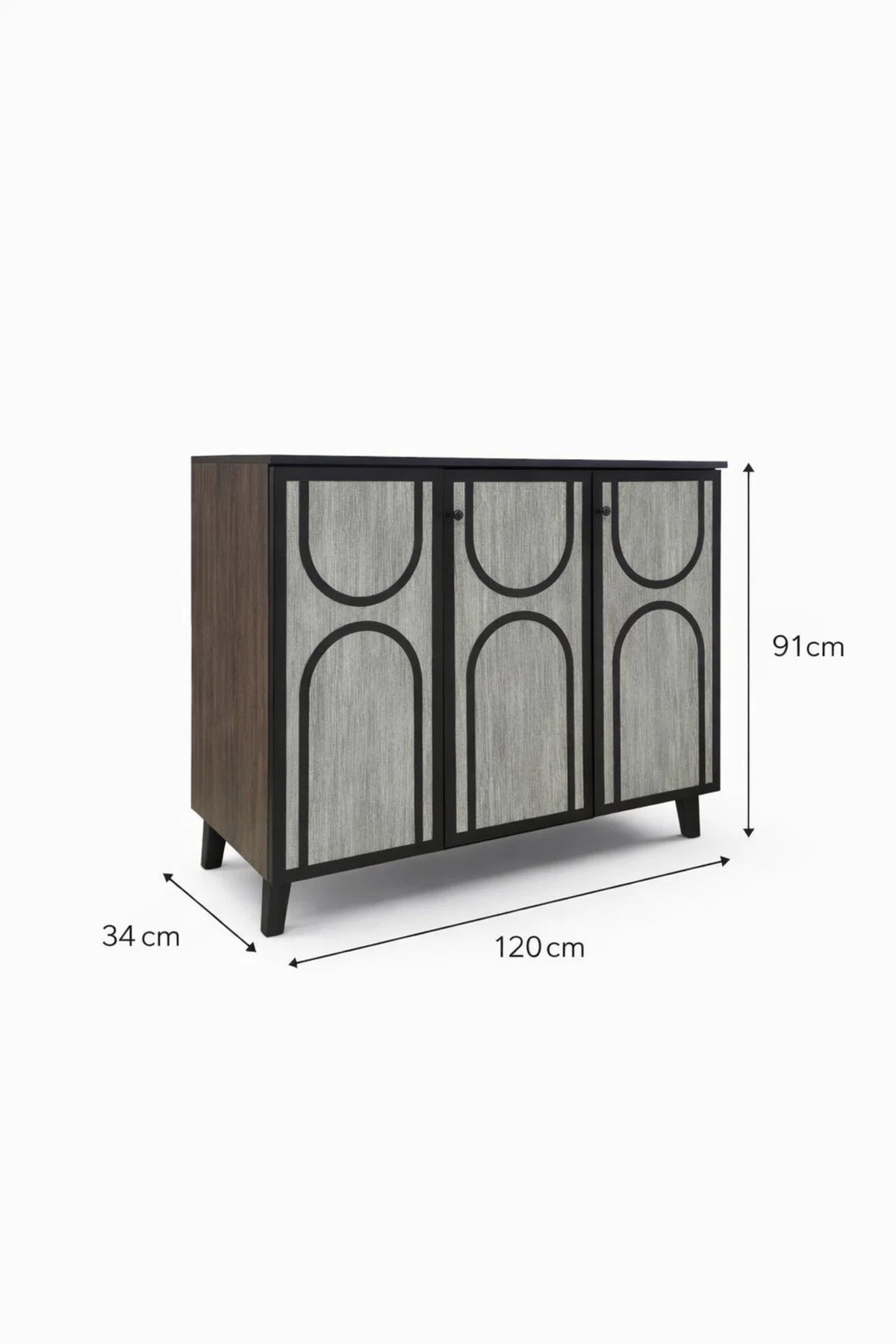 Modern 3-Door Wooden Shoe Cabinet Entryway Storage Organizer Rack Stand with Stylish Grey Design