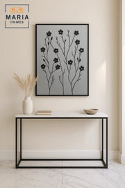 Modern 3D Wall Art Ð Black Floral Decorative Panel with Raised Flowers 120_80 cm