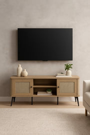 TV Stand with Storage | Modern TV Cabinet with Shelves & Side Doors | 160_40_50 cm