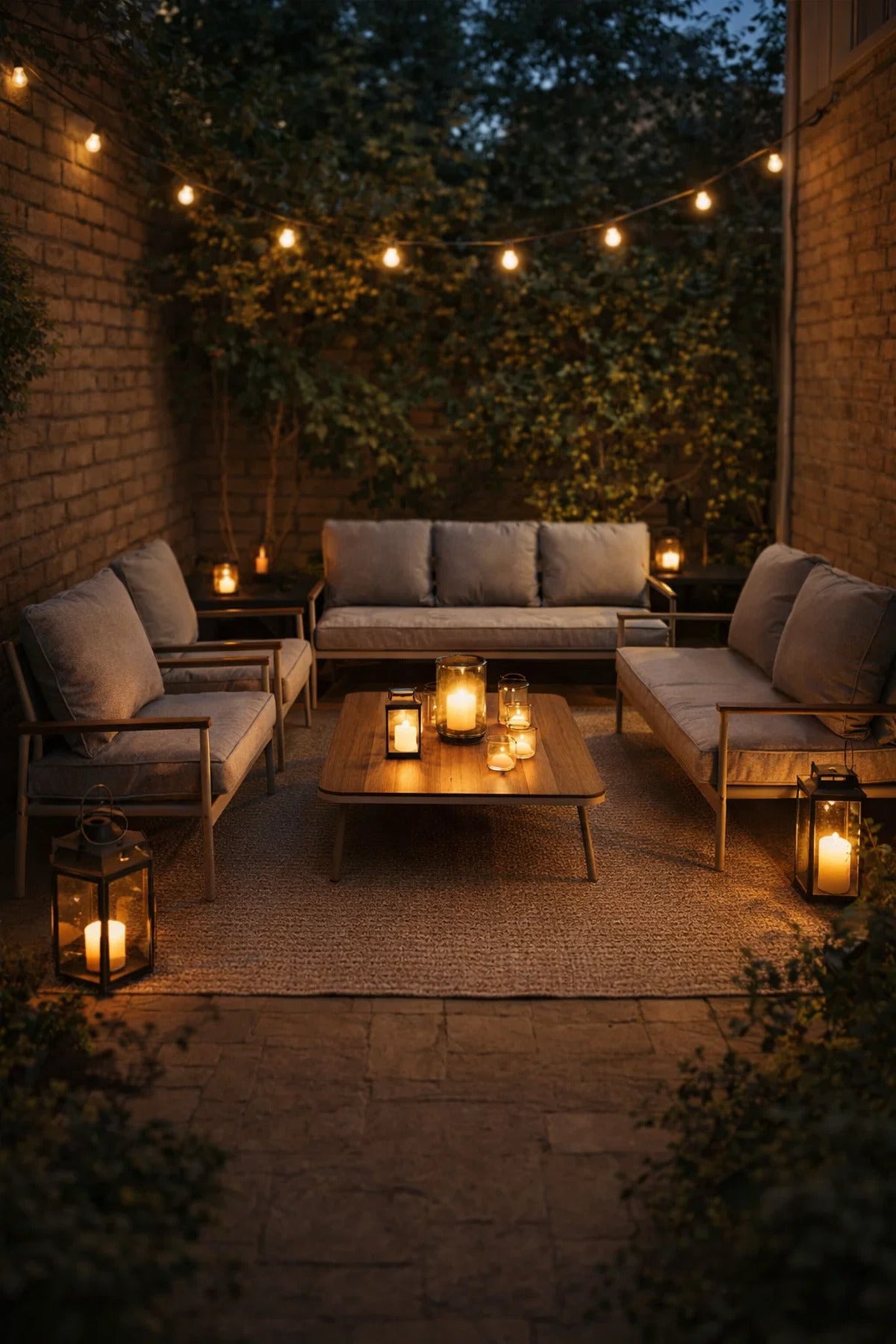 Modern 7-Piece Light Grey Sofa Set with Wooden Coffee Table √ê Contemporary Living Room Furniture