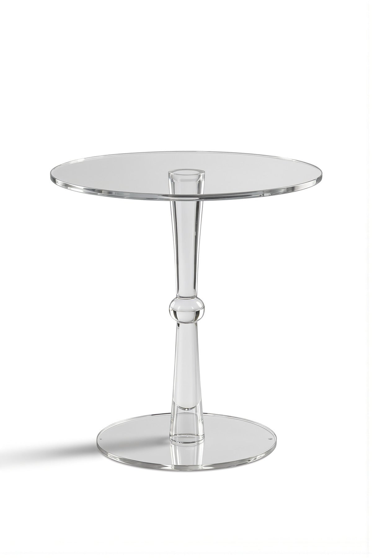 Clear Acrylic Round Side Table 50_50_55 cm √ê Modern Crystal Style Accent Table