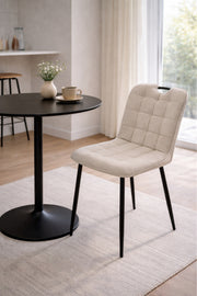 Beige Fabric Dining Chair 84x43x49cm Modern beige fabric dining Kitchen