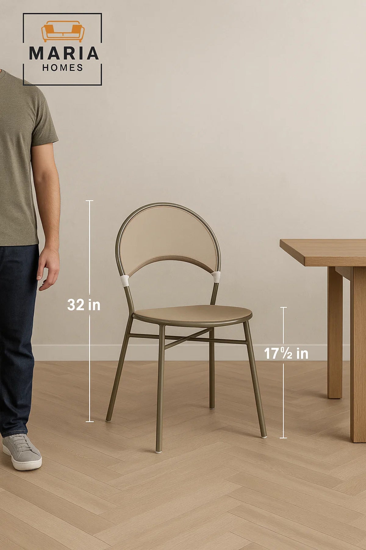 Modern Mesh Back Metal Chair Ð Taupe Frame and Round Seat Design
