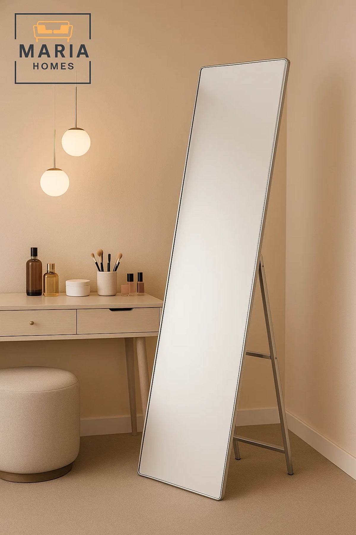 Full Length Silver Frame Standing Floor Mirror for Bedroom Dressing Room D≈Ωcor 170x50