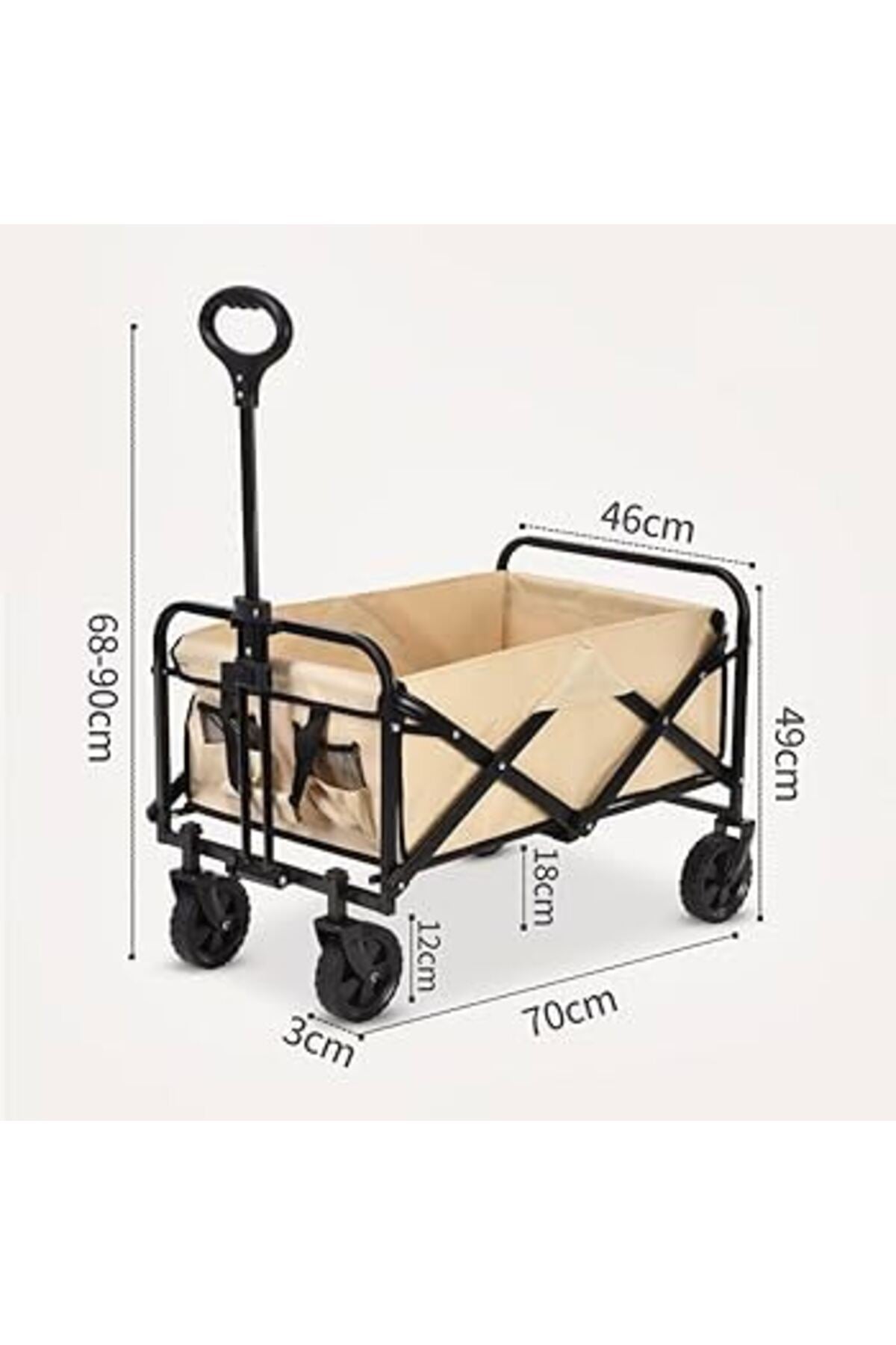 Foldable Utility Cart with Wheels Ð Outdoor Pull Trolley for Kids, Picnic, Garden, or Beach Use