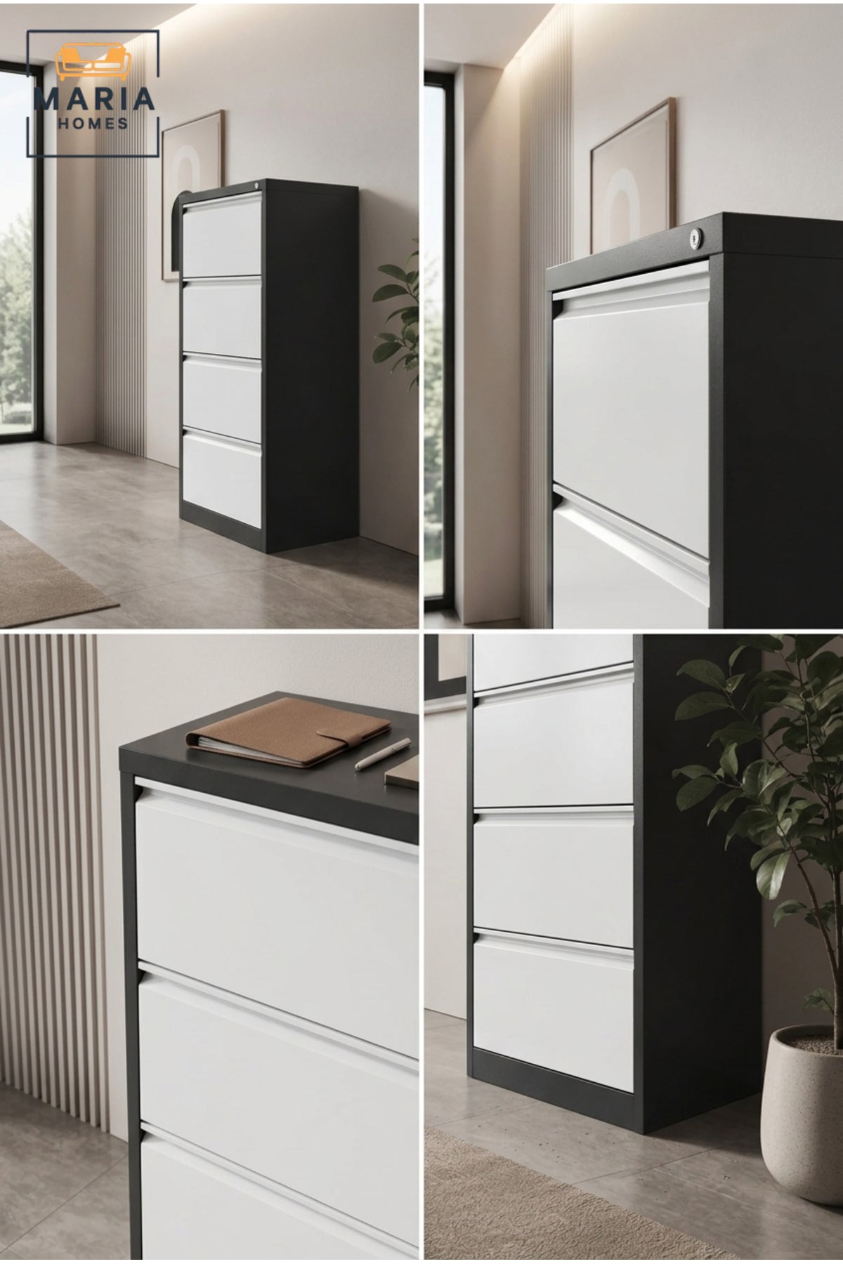 4-Drawer Vertical Filing Cabinet √ê Lockable Metal Office File Storage Cabinet